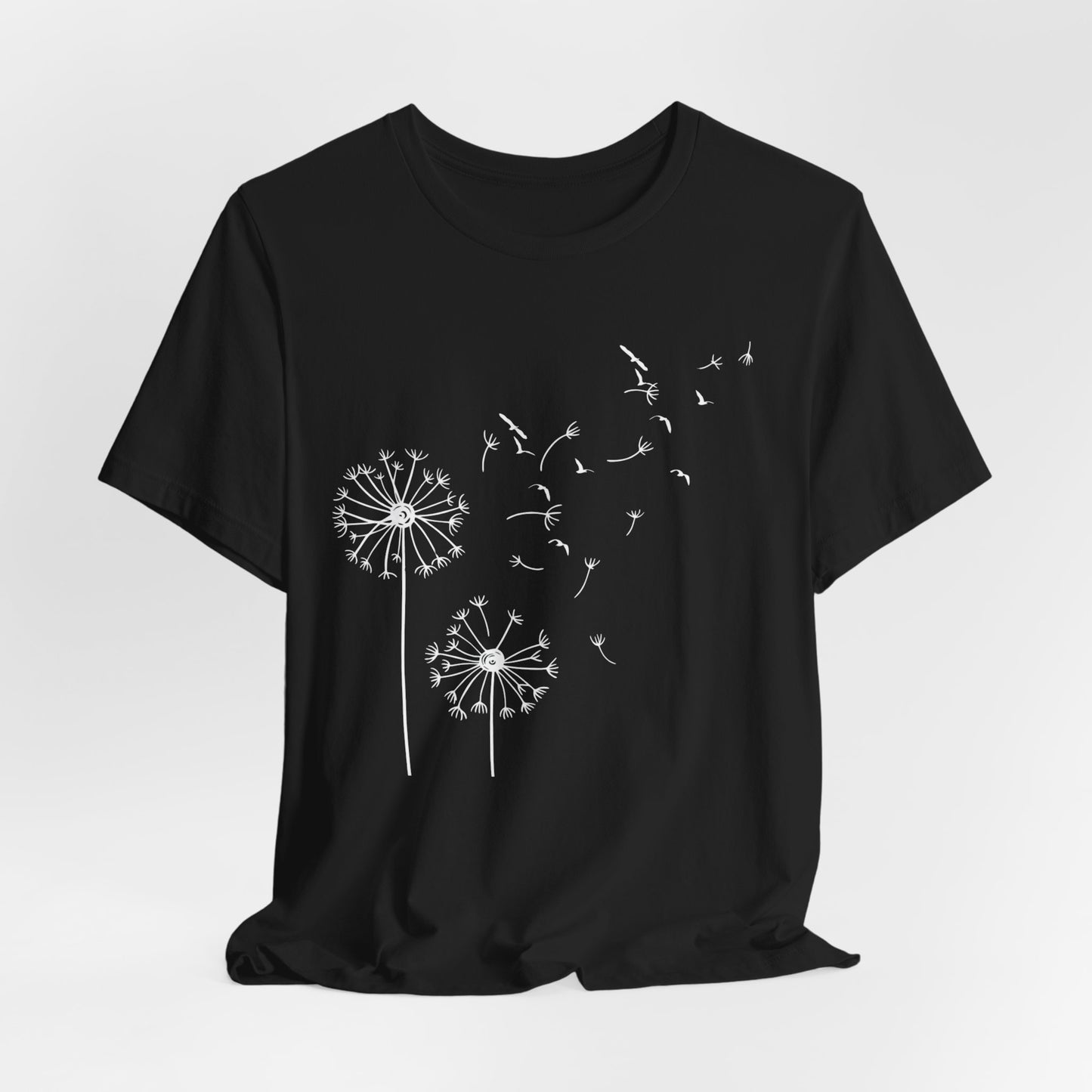 Minimalist dandelion t-shirt, nature-inspired t-shirt, unisex printed t-shirt