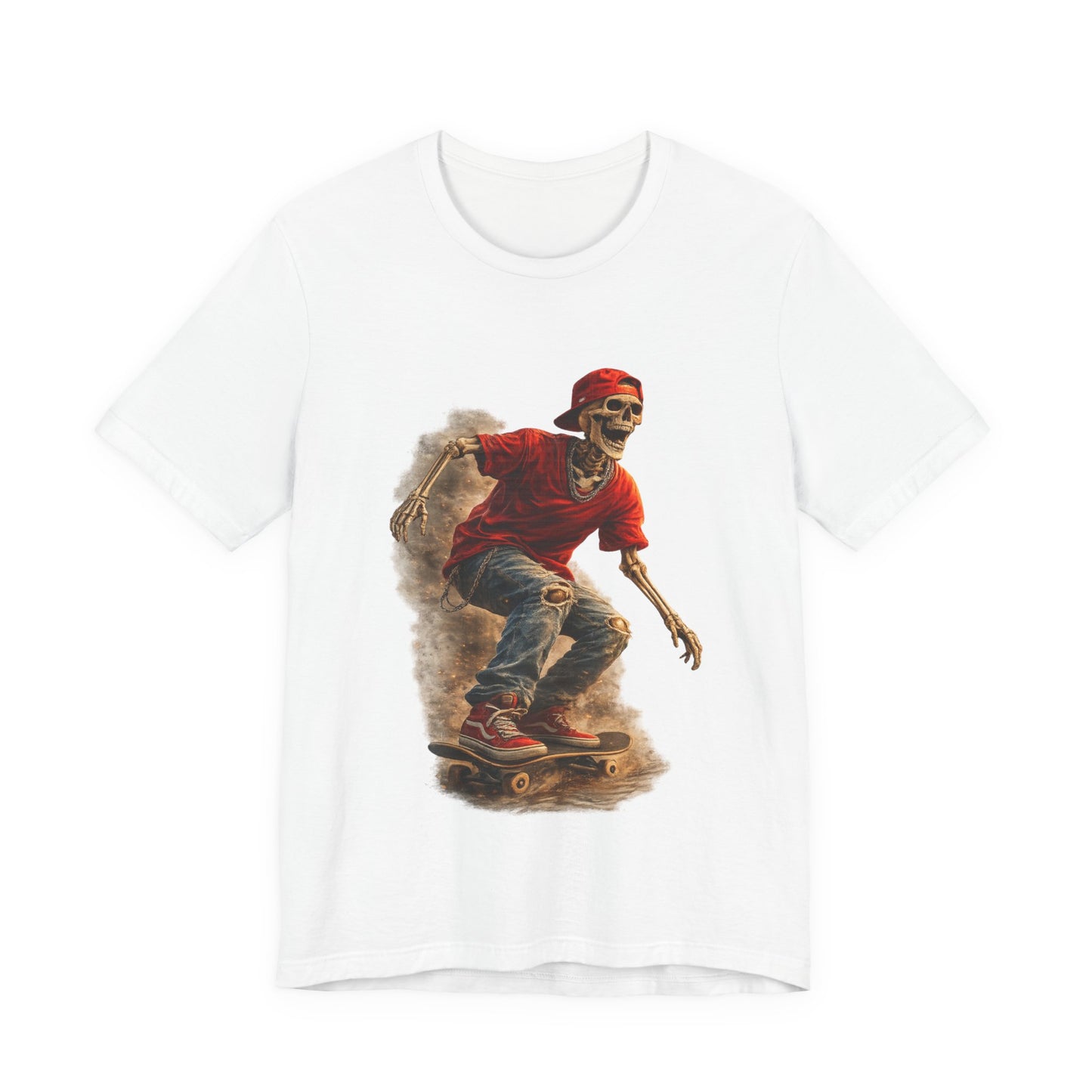 Skeleton Skateboard T-Shirt | Vintage Skater Graphic Tee | Streetwear Skeleton Shirt | Unisex Skateboarding