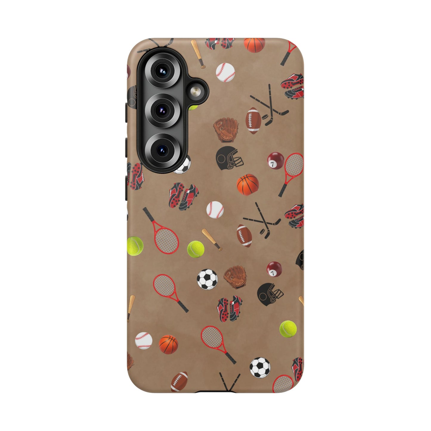 Sports Pattern Phone Case | Athletic iPhone & Samsung Tough Case | Soccer Baseball Basketball Tennis Football Design | Sports Lover Gift