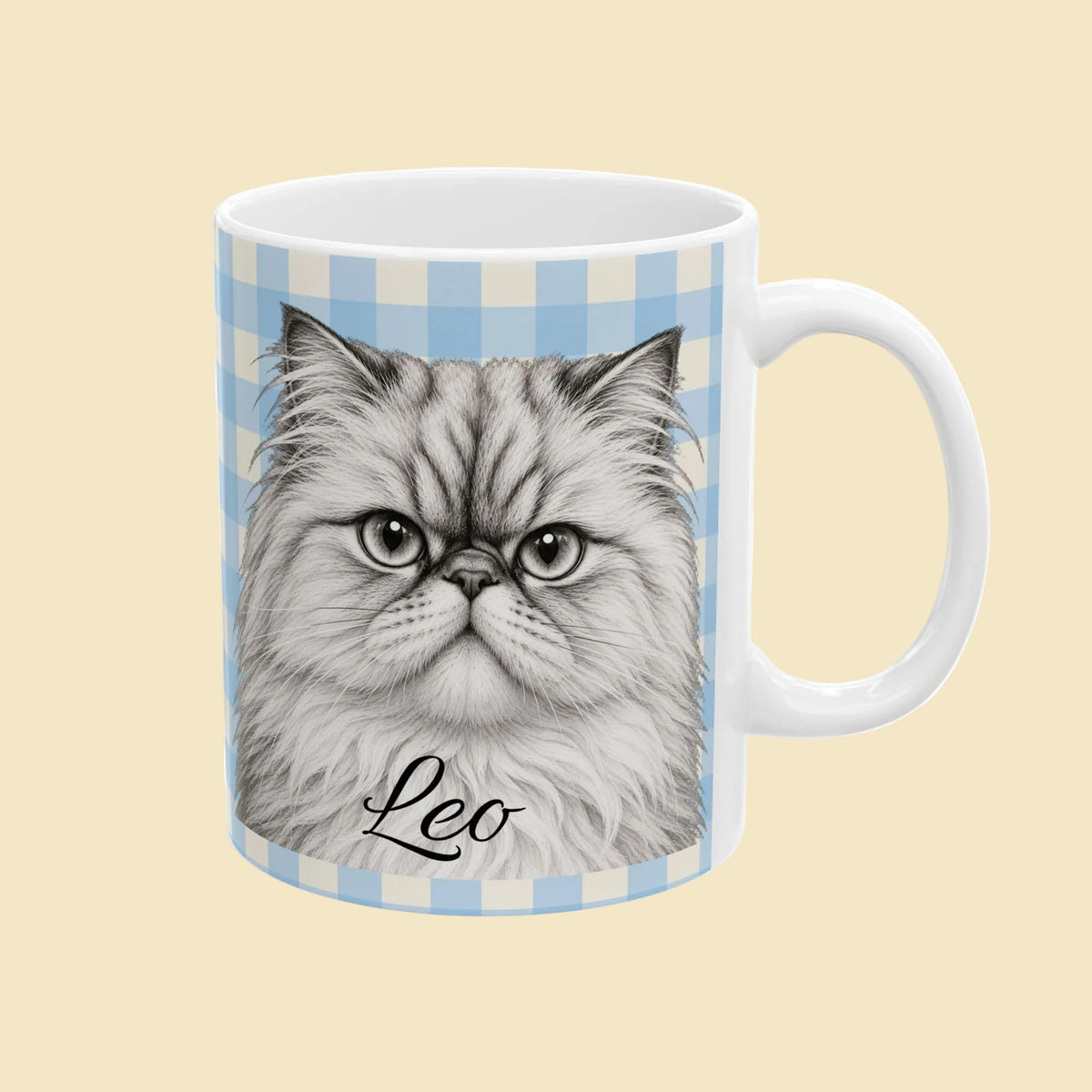 Personalized Persian Cat Mug, Custom Cat Name Coffee Cup, Persian Cat Lover Gift, Personalized Cat Mug