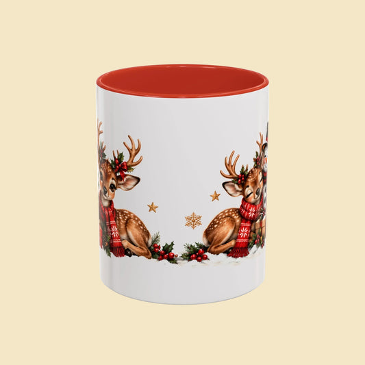 Personalized Christmas Mug, Custom Name Reindeer Mug, Snowman Holiday Coffee Cup, Christmas Gift