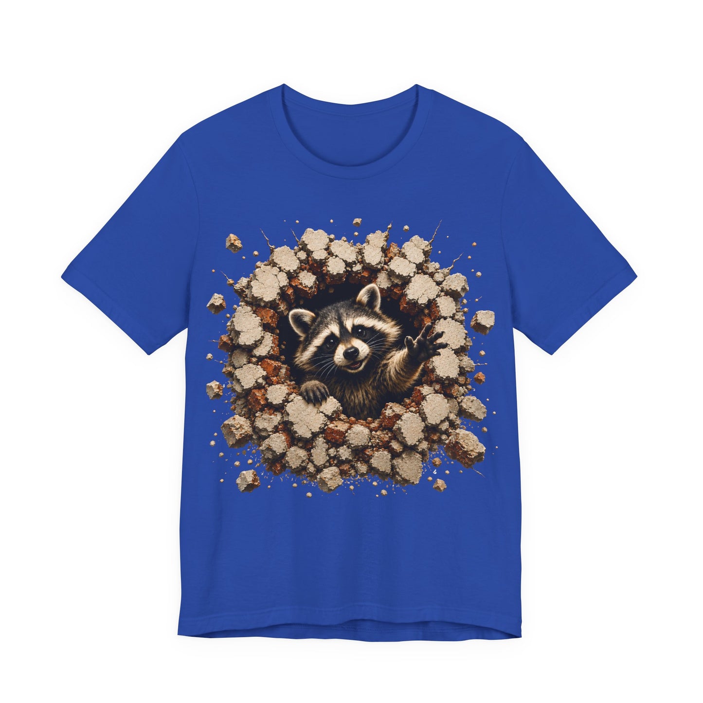 Cute Raccoon Breaking Wall T-Shirt | 3D Animal Graphic Tee