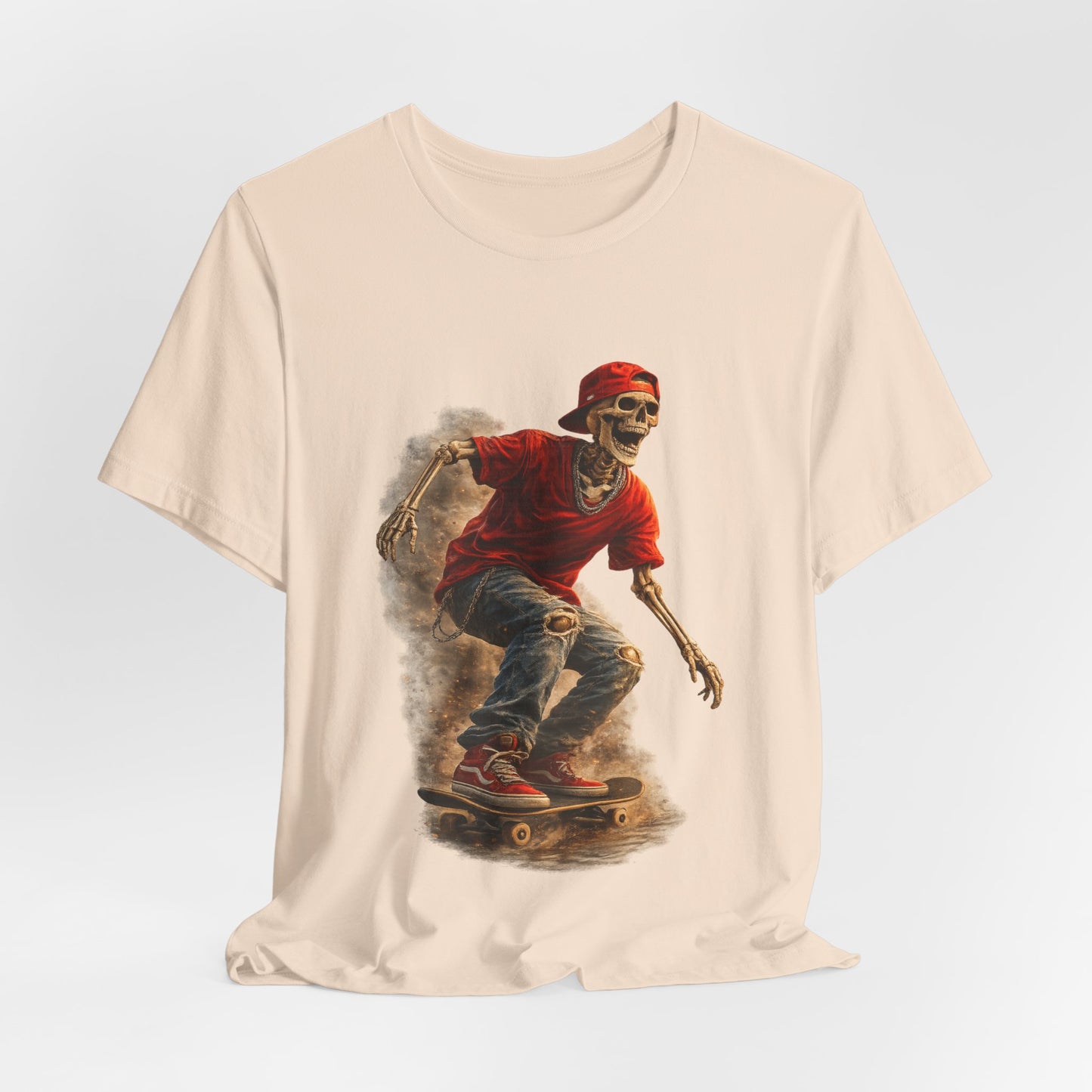Skeleton Skateboard T-Shirt | Vintage Skater Graphic Tee | Streetwear Skeleton Shirt | Unisex Skateboarding