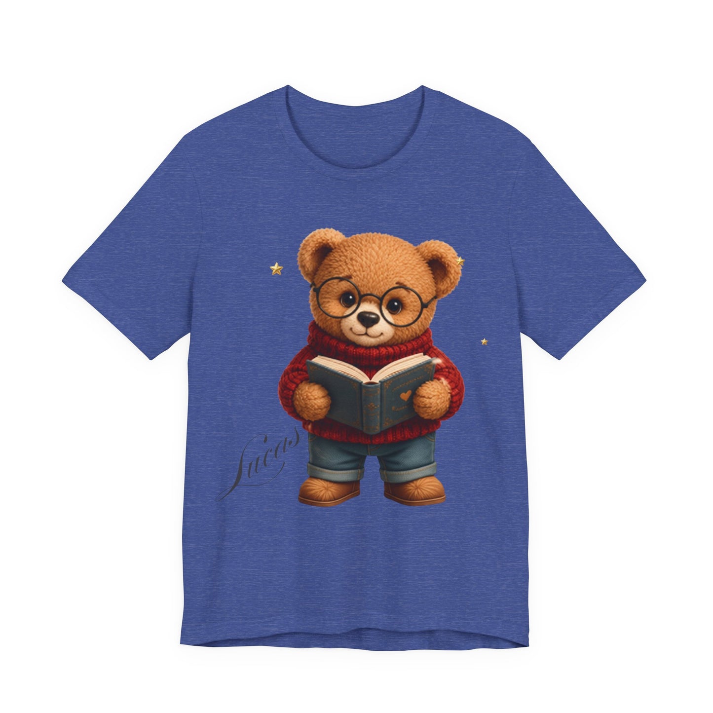 Personalized Teddy Bear Shirt, Custom Name Bear Gift, Cute Reading Bear