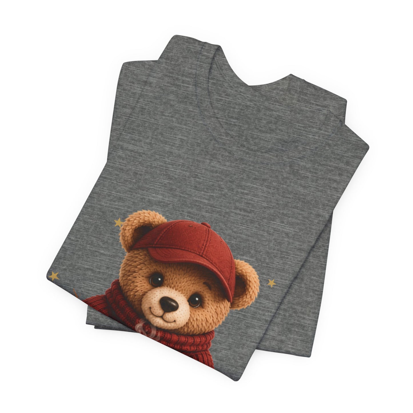 Personalized Teddy Bear Coffee Shirt with Custom Name, Cute Bear Gift, Teddy Bear in Cap T-Shirt