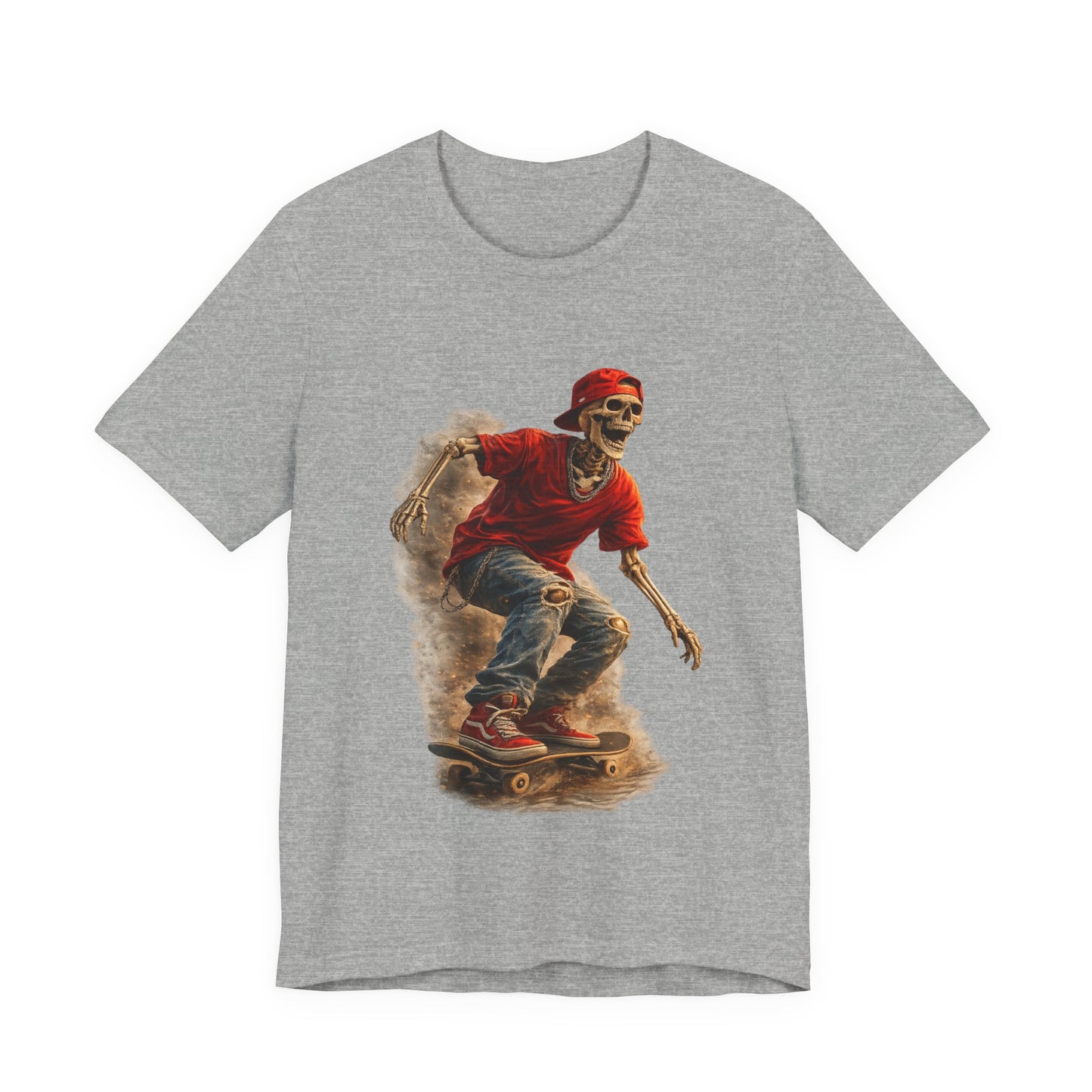 Skeleton Skateboard T-Shirt | Vintage Skater Graphic Tee | Streetwear Skeleton Shirt | Unisex Skateboarding