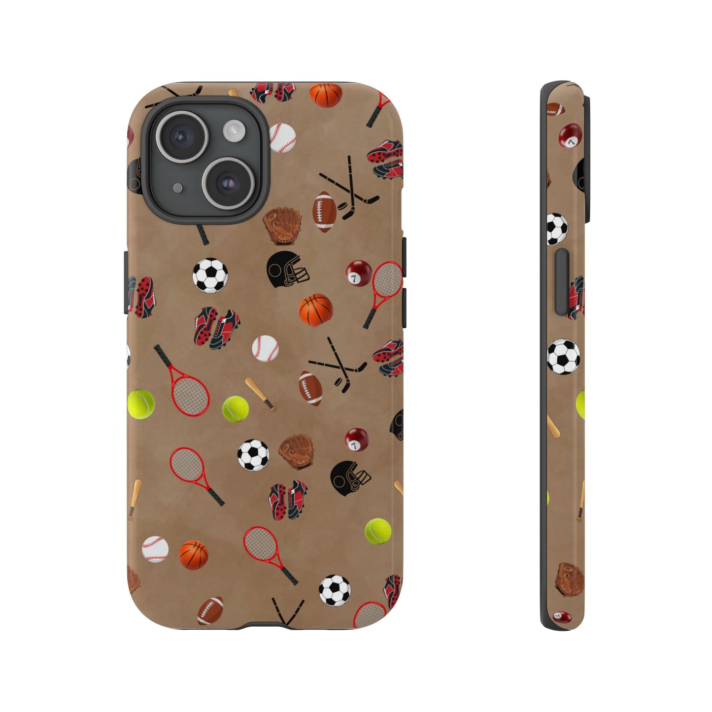 Sports Pattern Phone Case | Athletic iPhone & Samsung Tough Case | Soccer Baseball Basketball Tennis Football Design | Sports Lover Gift