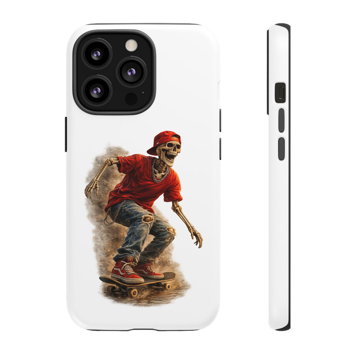 Skeleton Skateboard Phone Case | Gothic Skater iPhone & Samsung Case | Vintage Streetwear Cover