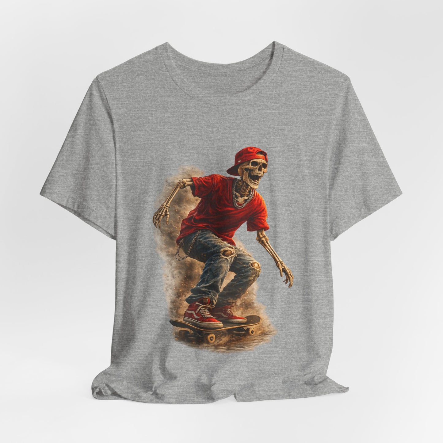 Skeleton Skateboard T-Shirt | Vintage Skater Graphic Tee | Streetwear Skeleton Shirt | Unisex Skateboarding