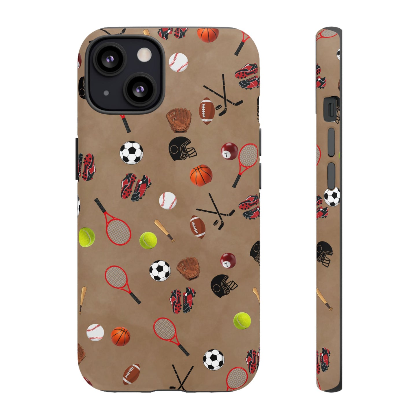 Sports Pattern Phone Case | Athletic iPhone & Samsung Tough Case | Soccer Baseball Basketball Tennis Football Design | Sports Lover Gift