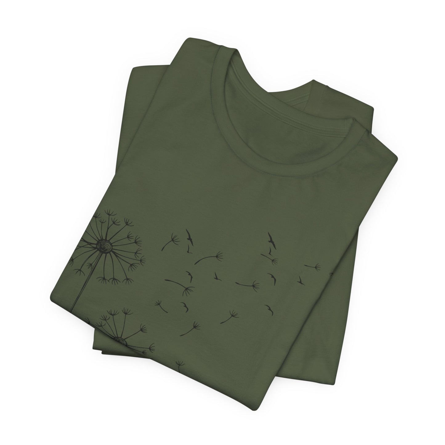 Minimalist dandelion t-shirt, nature-inspired t-shirt, unisex printed t-shirt