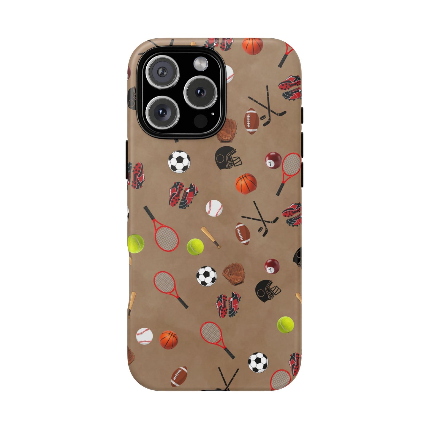 Sports Pattern Phone Case | Athletic iPhone & Samsung Tough Case | Soccer Baseball Basketball Tennis Football Design | Sports Lover Gift