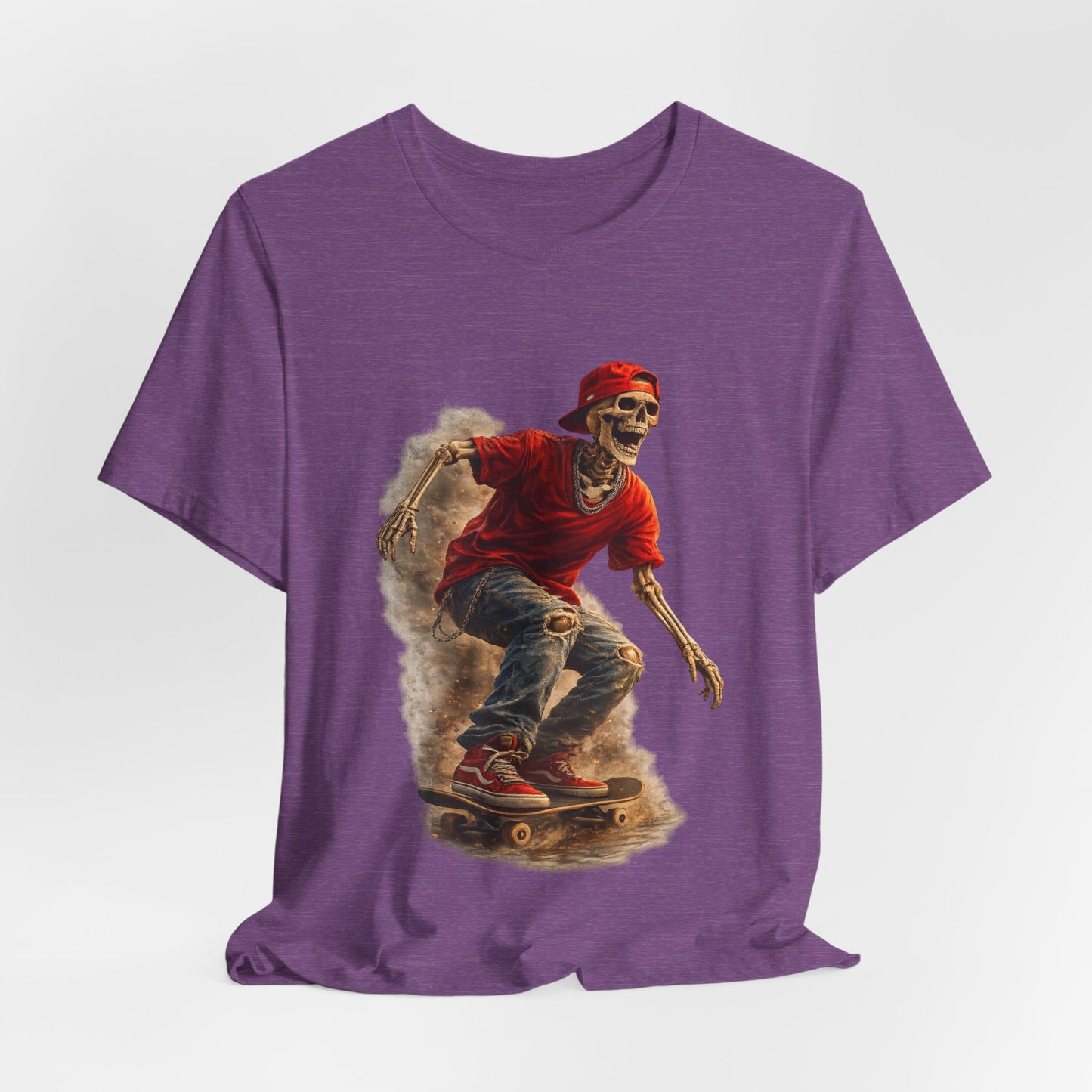 Skeleton Skateboard T-Shirt | Vintage Skater Graphic Tee | Streetwear Skeleton Shirt | Unisex Skateboarding