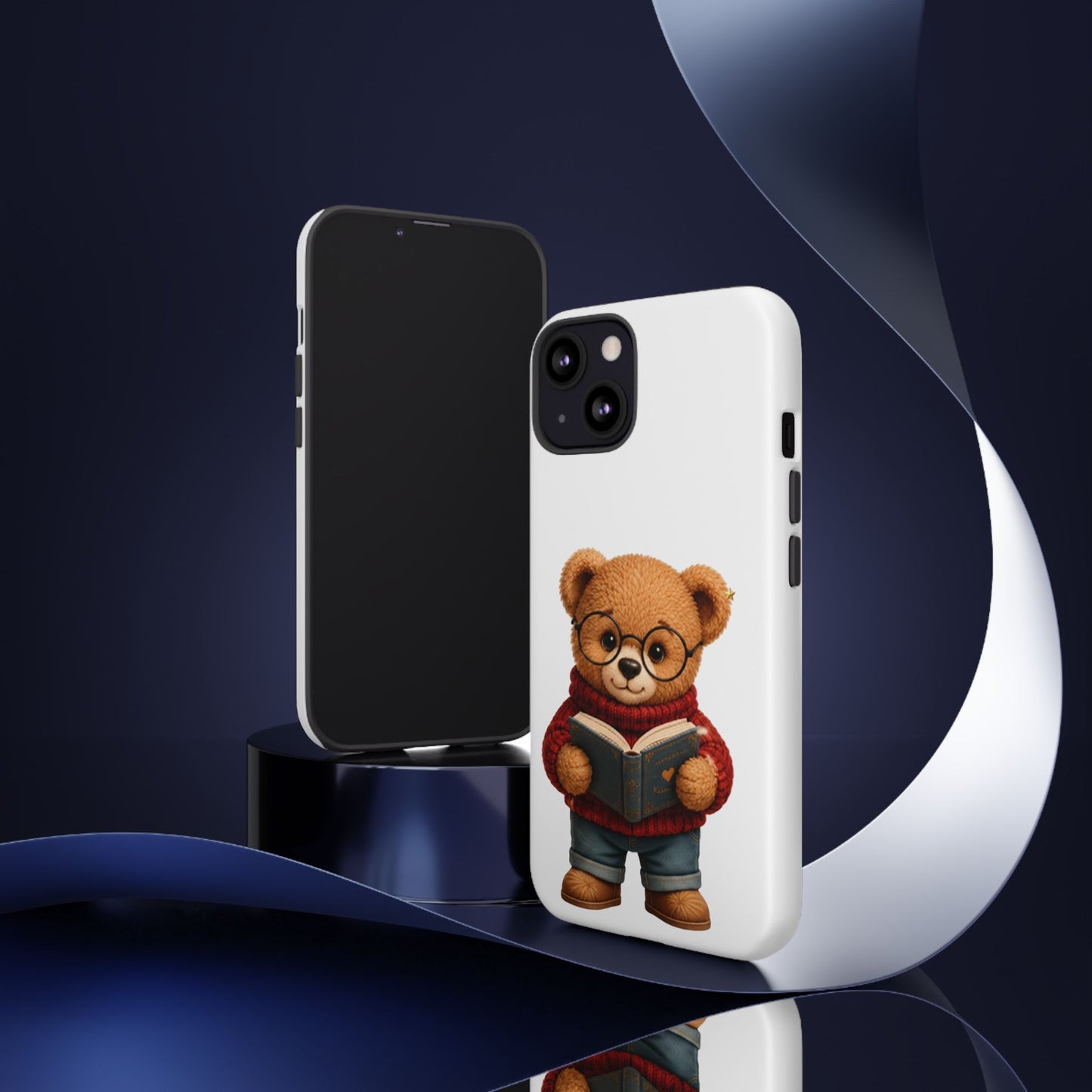 Personalized Teddy Bear Phone Case | Cute Book Lover iPhone & Samsung Case | Custom Name Floral