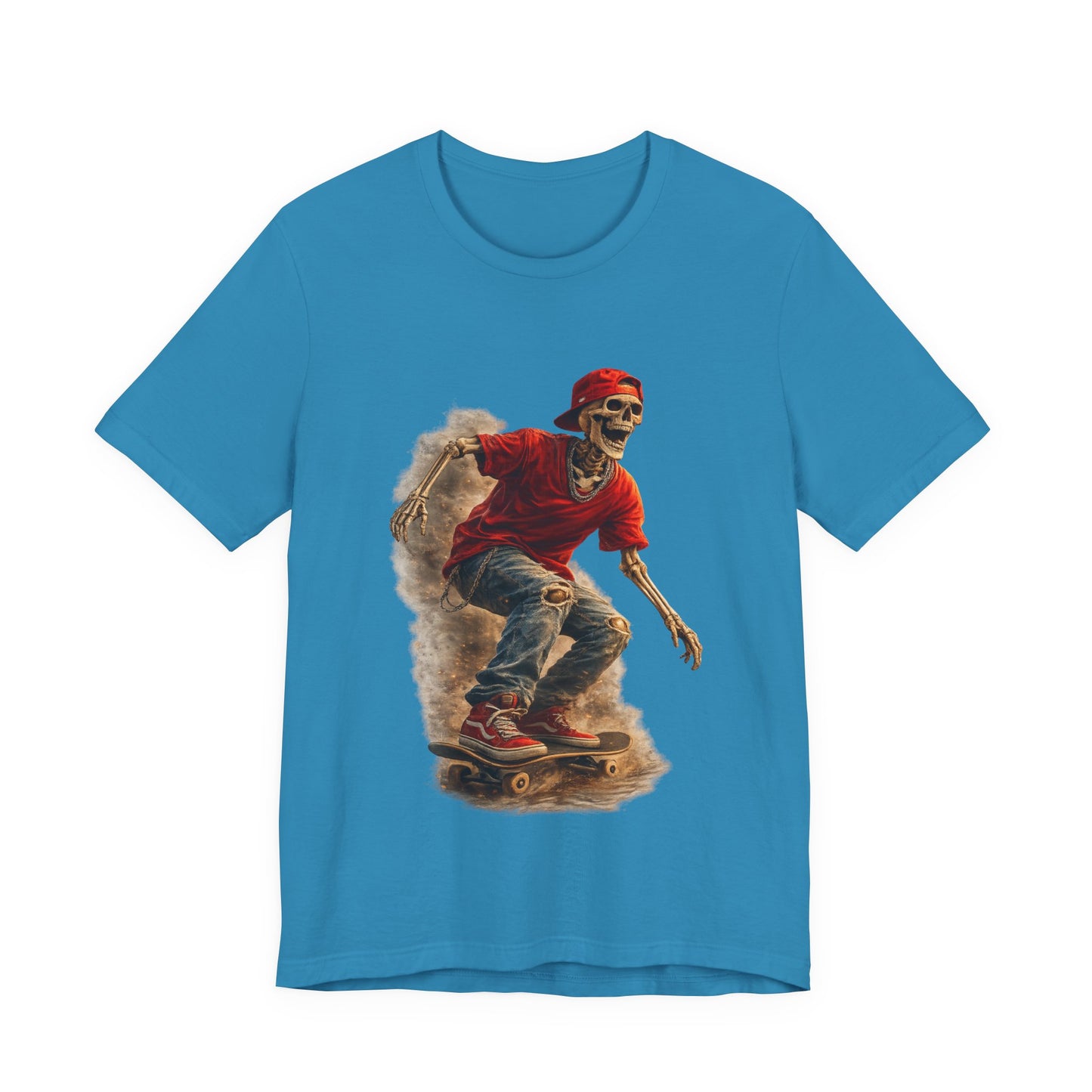 Skeleton Skateboard T-Shirt | Vintage Skater Graphic Tee | Streetwear Skeleton Shirt | Unisex Skateboarding