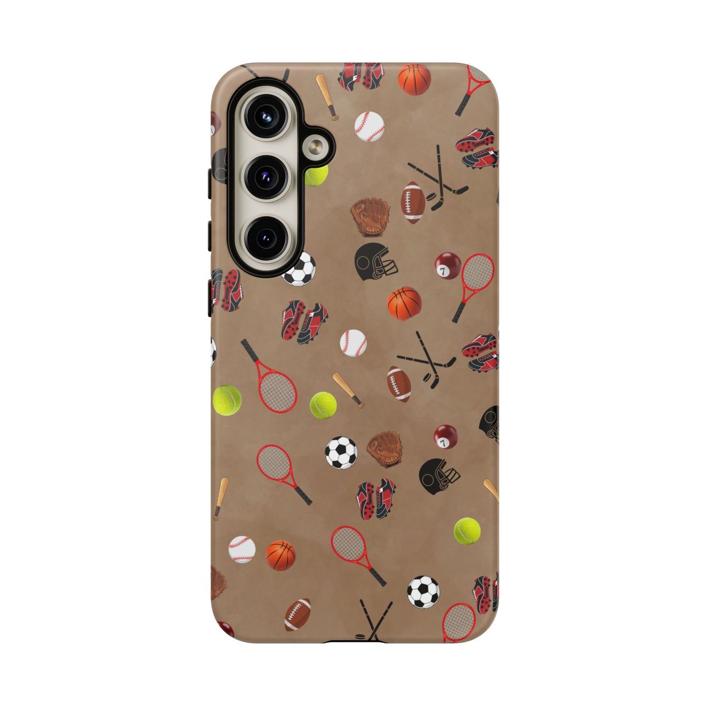Sports Pattern Phone Case | Athletic iPhone & Samsung Tough Case | Soccer Baseball Basketball Tennis Football Design | Sports Lover Gift