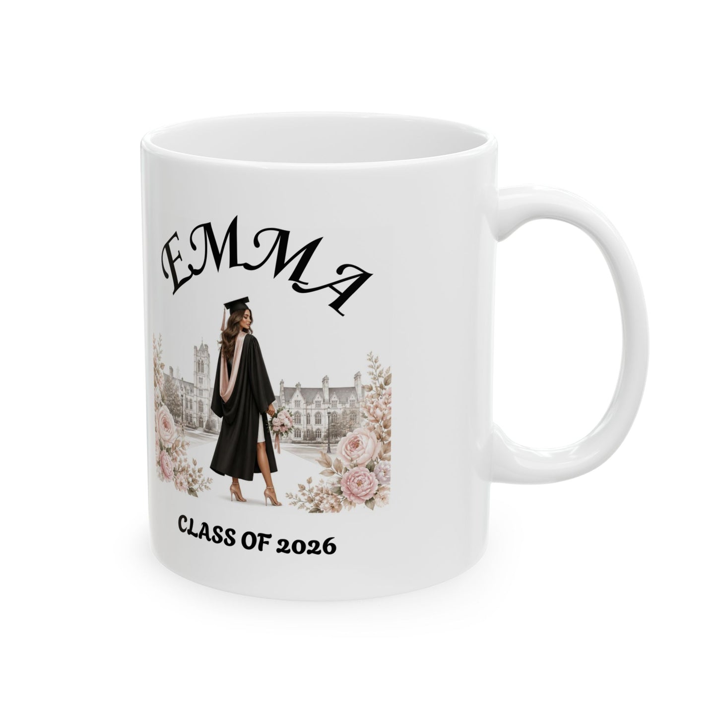Personalized Graduation Mug | Class of 2026 Gift | Elegant College Graduate Mug Cup (11oz/15oz)