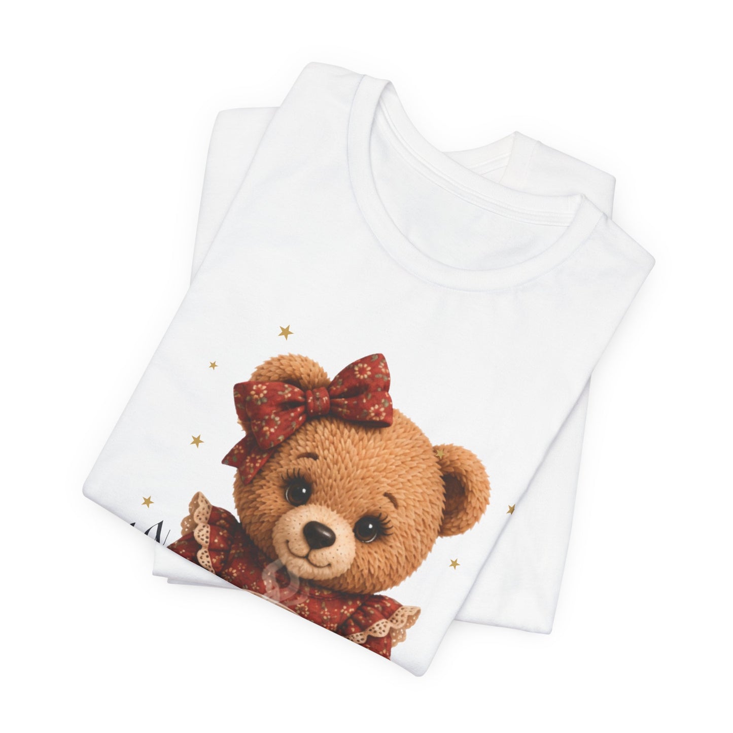 Personalized Teddy Bear Coffee Shirt with Custom Name, Cute Bear Gift, Floral Coffee Teddy Bear T-Shirt