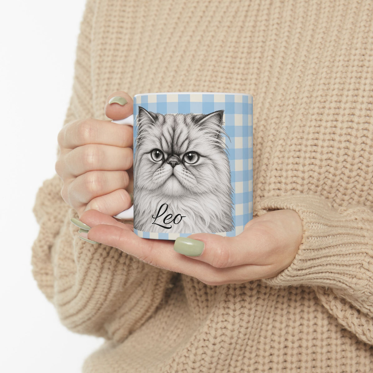 Personalized Persian Cat Mug, Custom Cat Name Coffee Cup, Persian Cat Lover Gift, Personalized Cat Mug