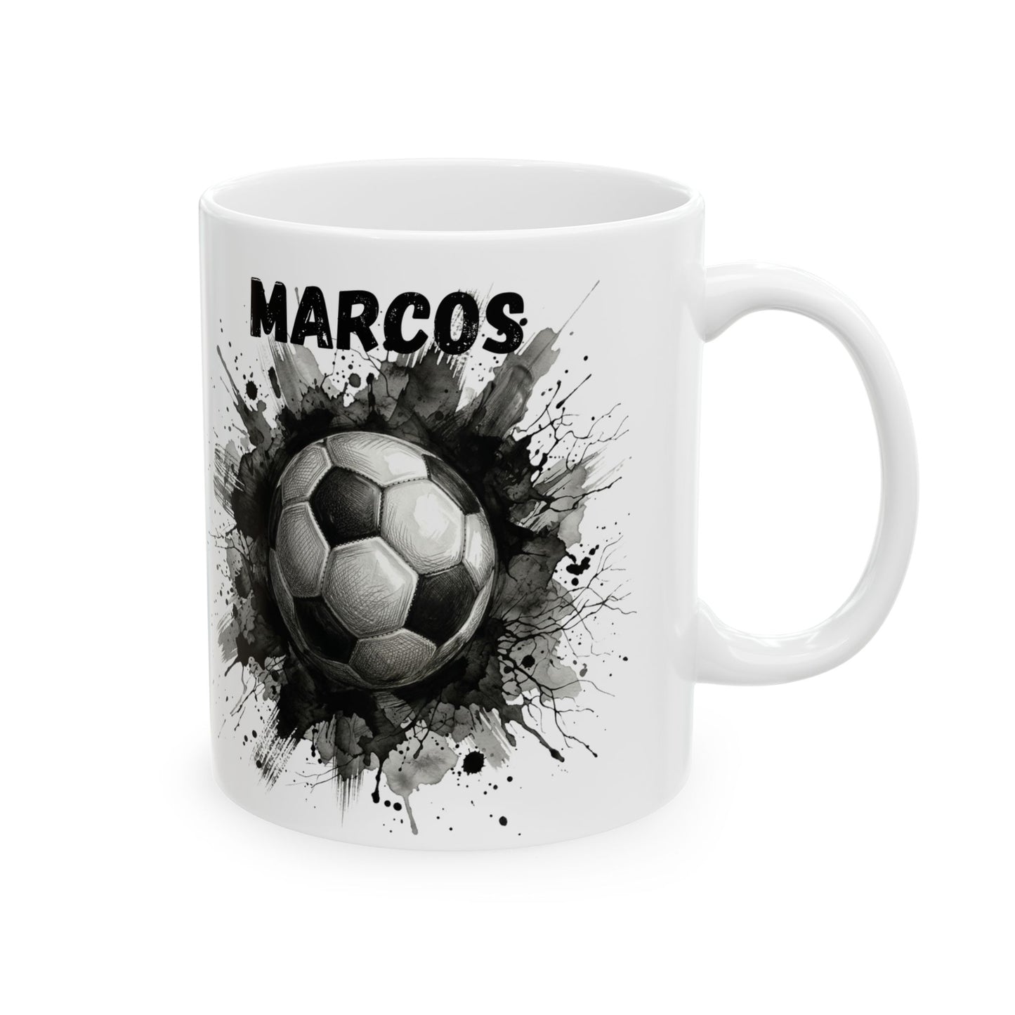 Black Football Ball Mug | Football Coffee Mug | Gift for American Football Fans | 11oz and 15oz Ceramic Mug