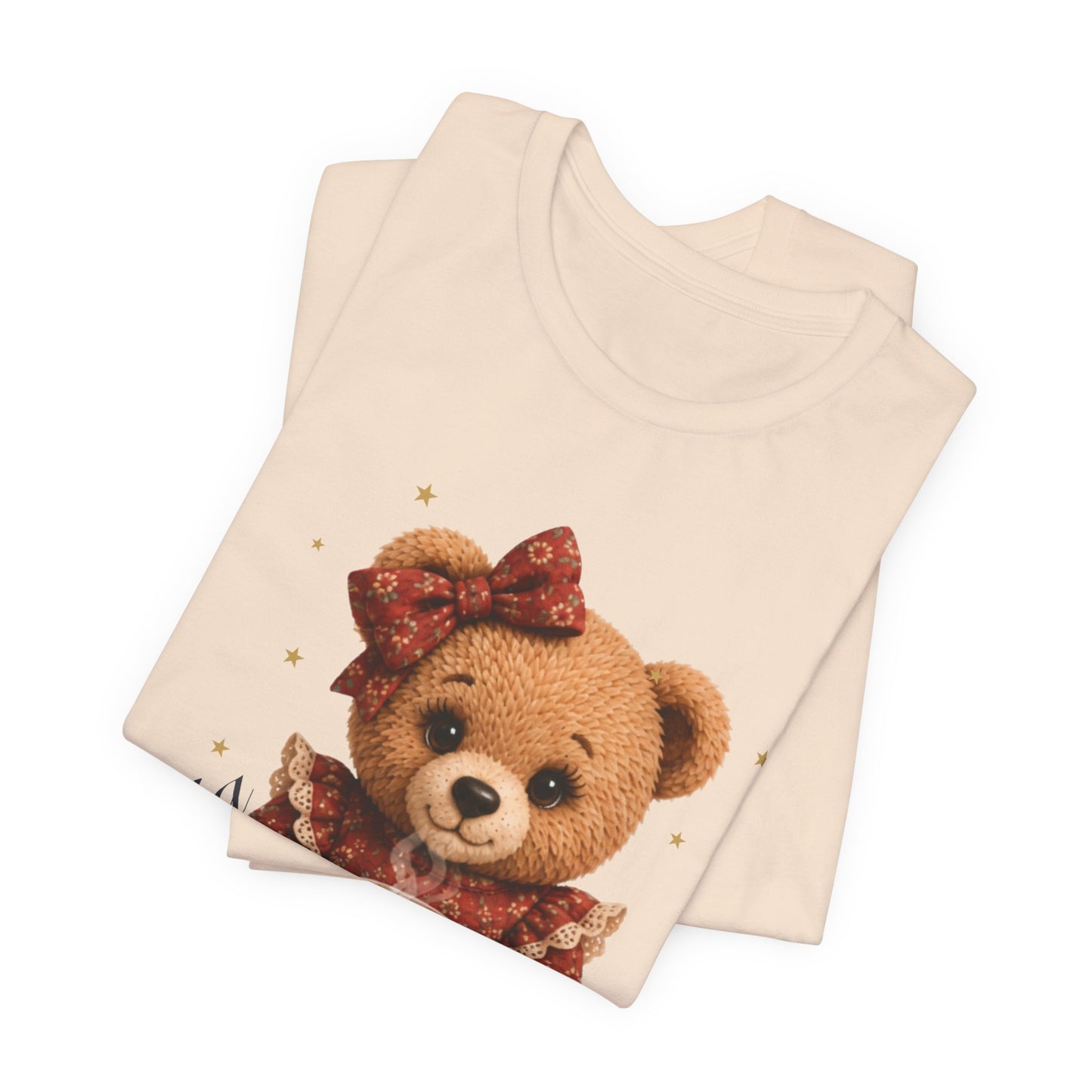 Personalized Teddy Bear Coffee Shirt with Custom Name, Cute Bear Gift, Floral Coffee Teddy Bear T-Shirt
