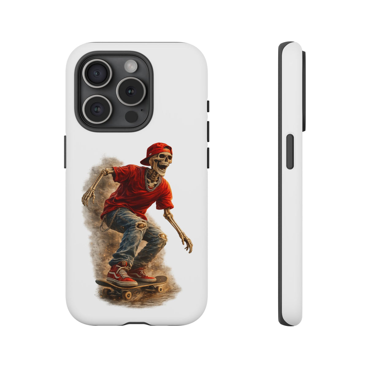 Skeleton Skateboard Phone Case | Gothic Skater iPhone & Samsung Case | Vintage Streetwear Cover