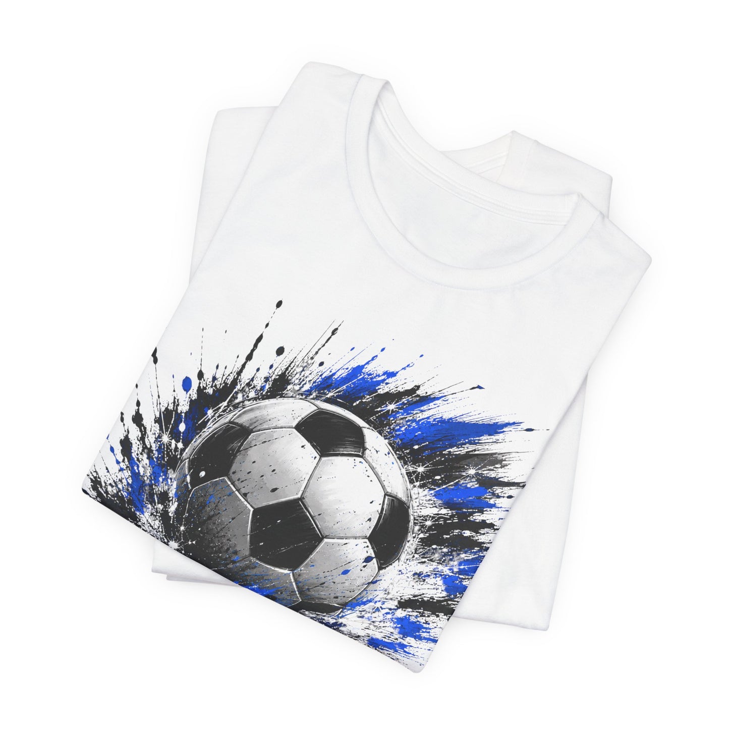 Blue Soccer Ball Splash T-Shirt | Soccer Graphic Tee | Football Fan Shirt | Sports Lover Gift | Unisex Soccer Tee