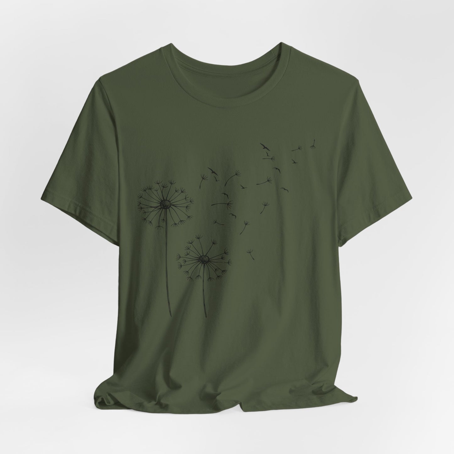 Minimalist dandelion t-shirt, nature-inspired t-shirt, unisex printed t-shirt