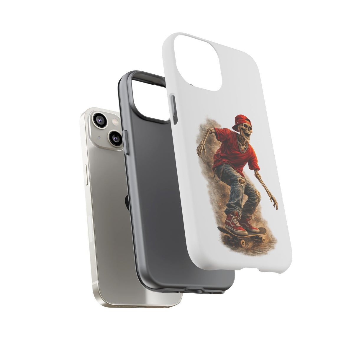 Skeleton Skateboard Phone Case | Gothic Skater iPhone & Samsung Case | Vintage Streetwear Cover