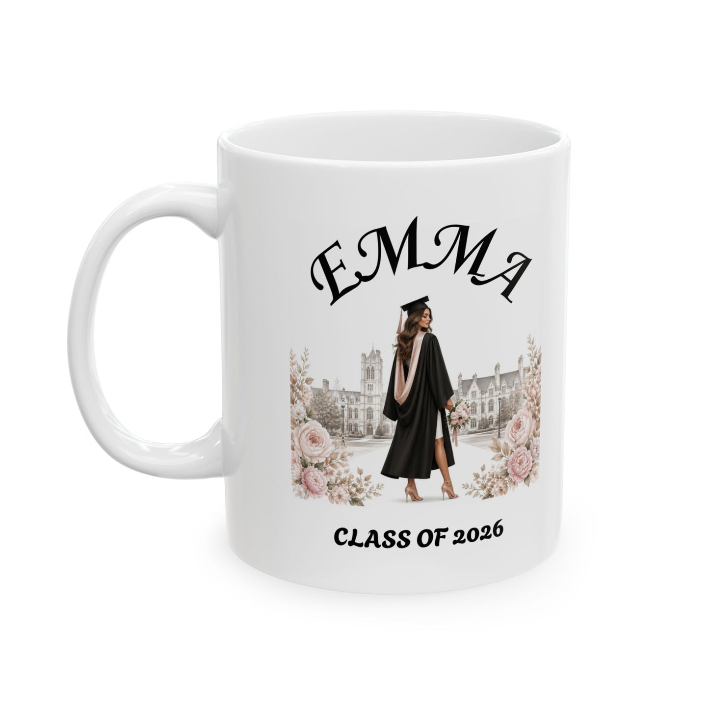 Personalized Graduation Mug | Class of 2026 Gift | Elegant College Graduate Mug Cup (11oz/15oz)