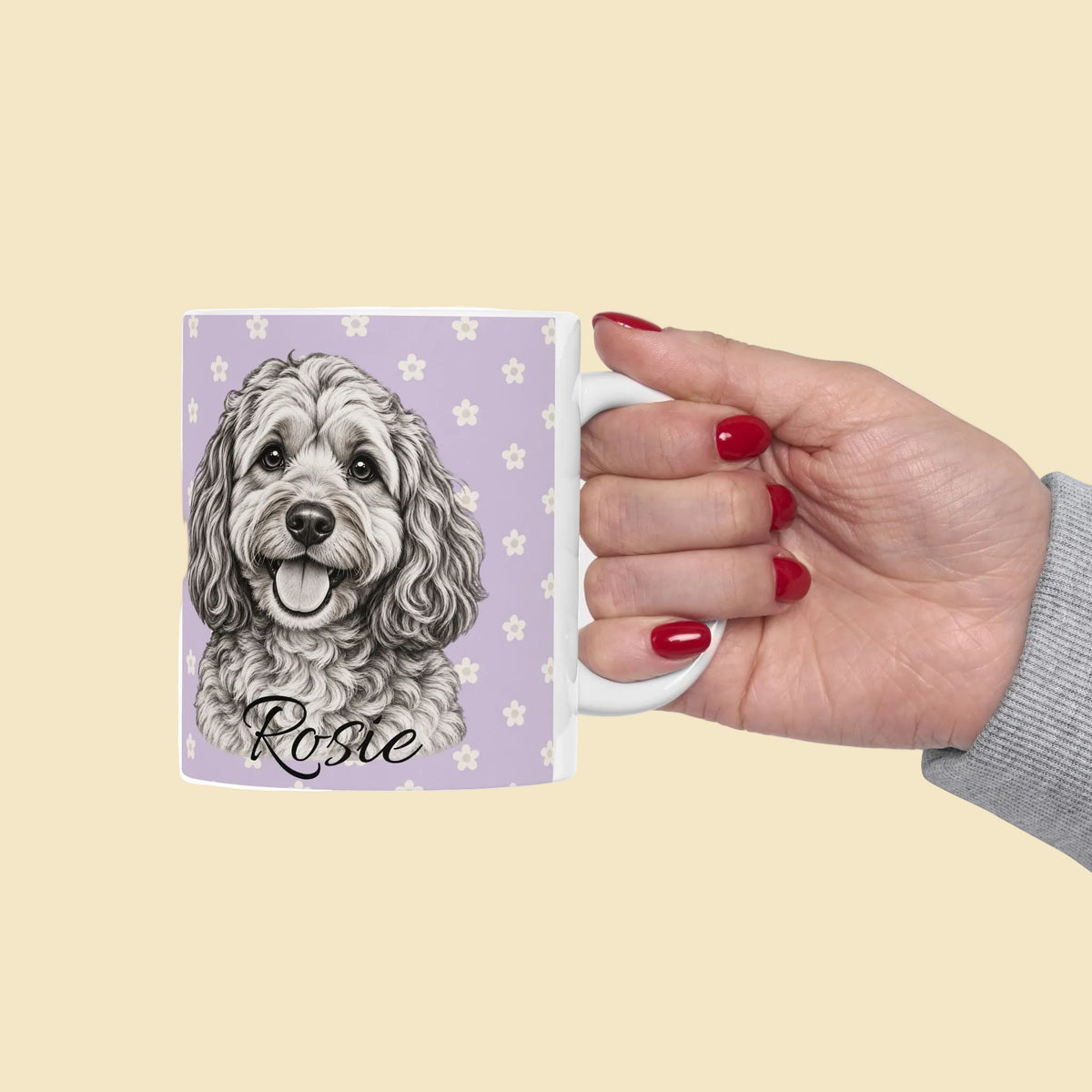 Personalized Cockapoo Mug, Custom Dog Name Coffee Cup, Cockapoo Lover Gift, Personalized Dog Mug