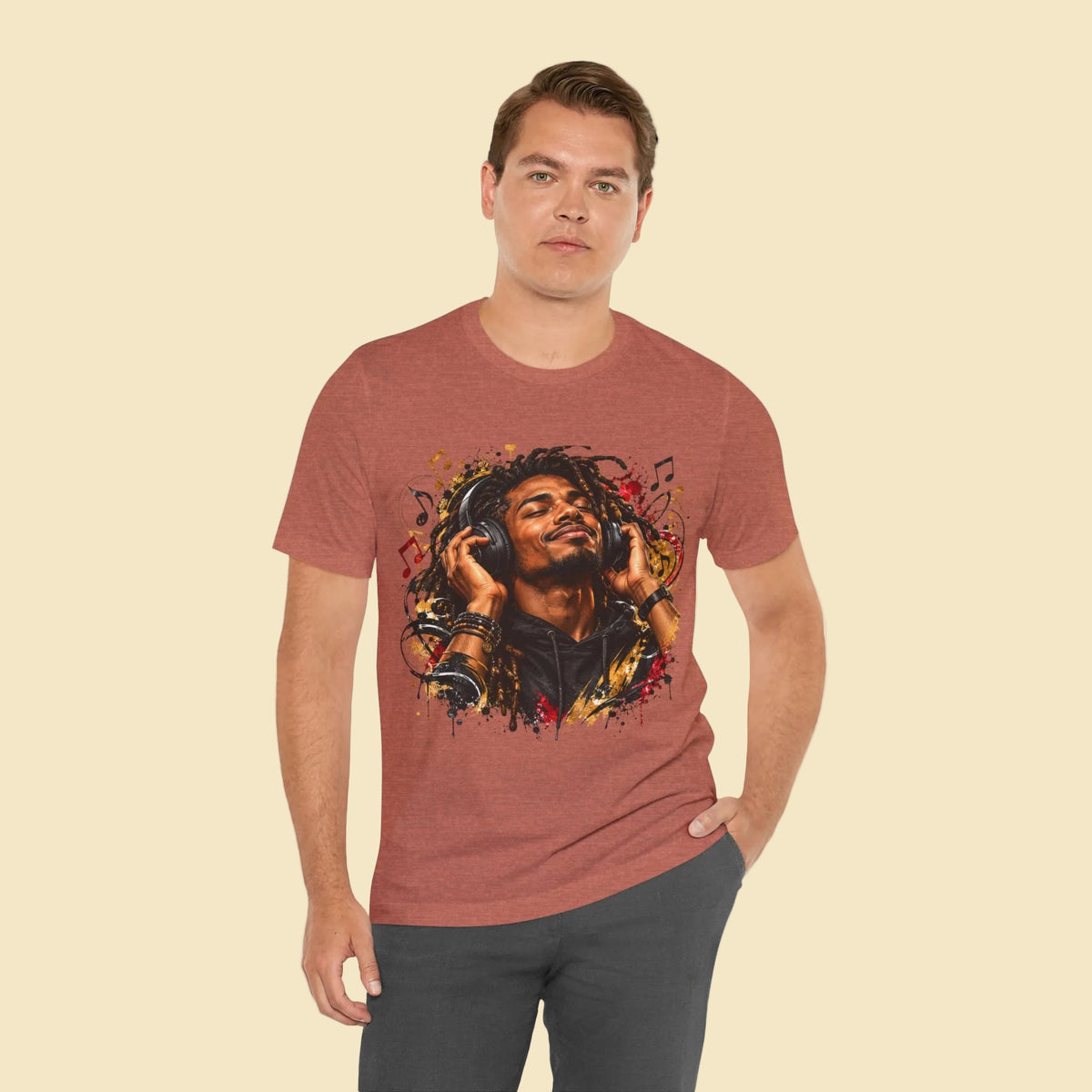 Feel the Beat – Urban Music Graphic T-Shirt | Headphones Design