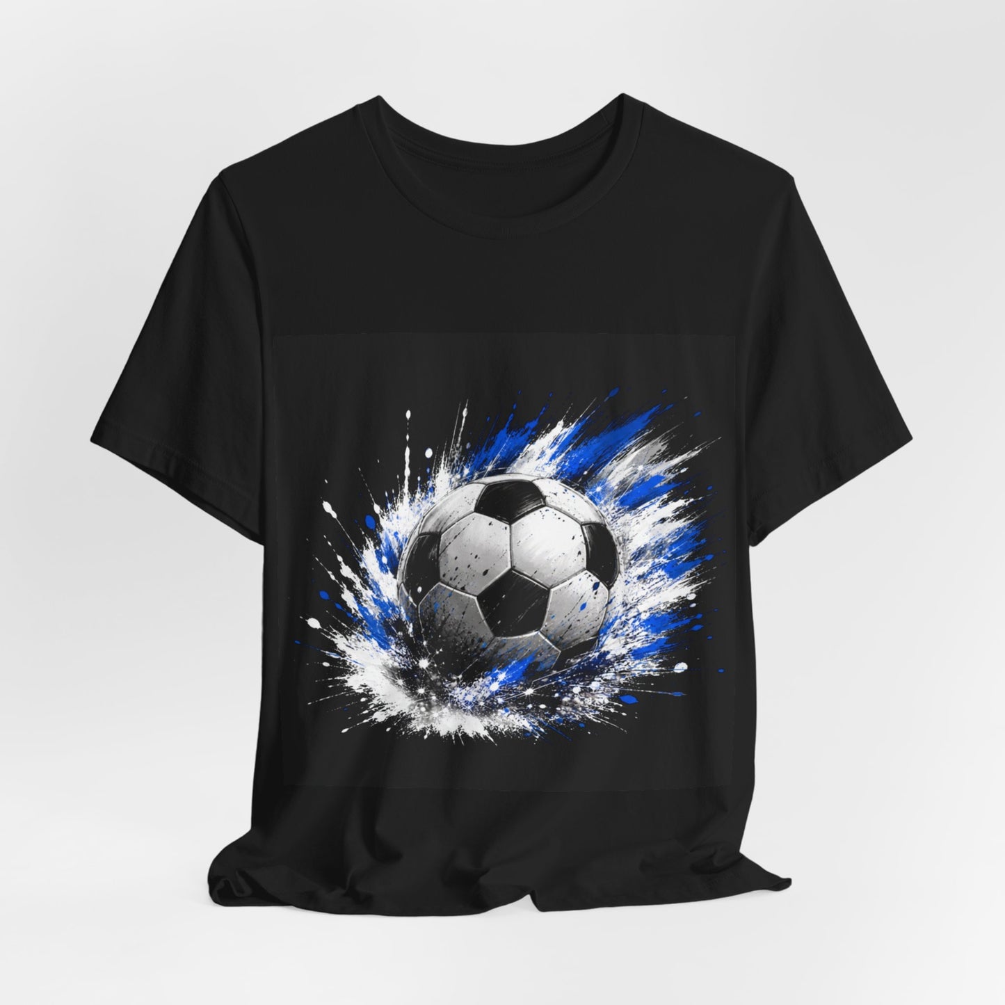 Blue Soccer Ball Splash T-Shirt | Soccer Graphic Tee | Football Fan Shirt | Sports Lover Gift | Unisex Soccer Tee
