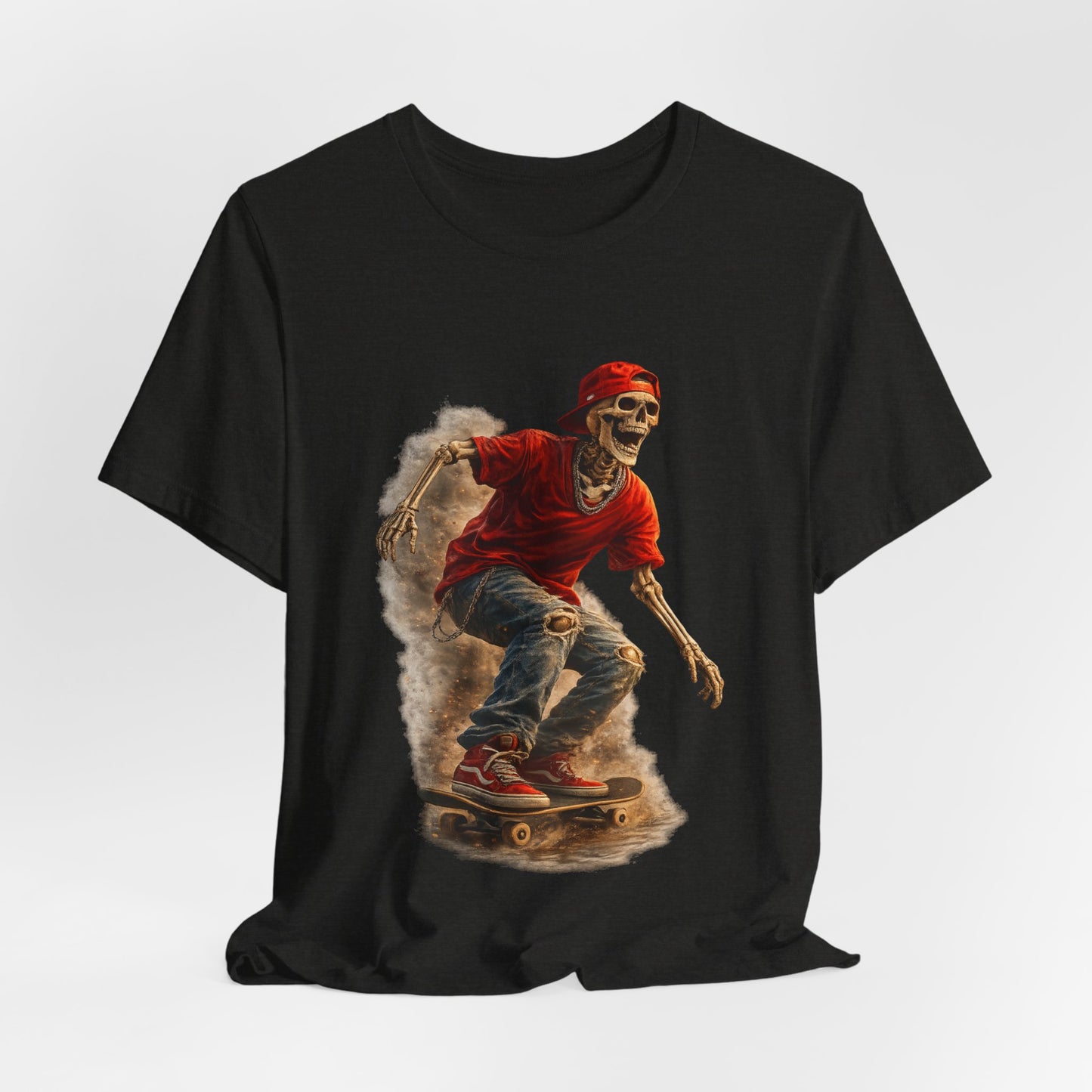 Skeleton Skateboard T-Shirt | Vintage Skater Graphic Tee | Streetwear Skeleton Shirt | Unisex Skateboarding