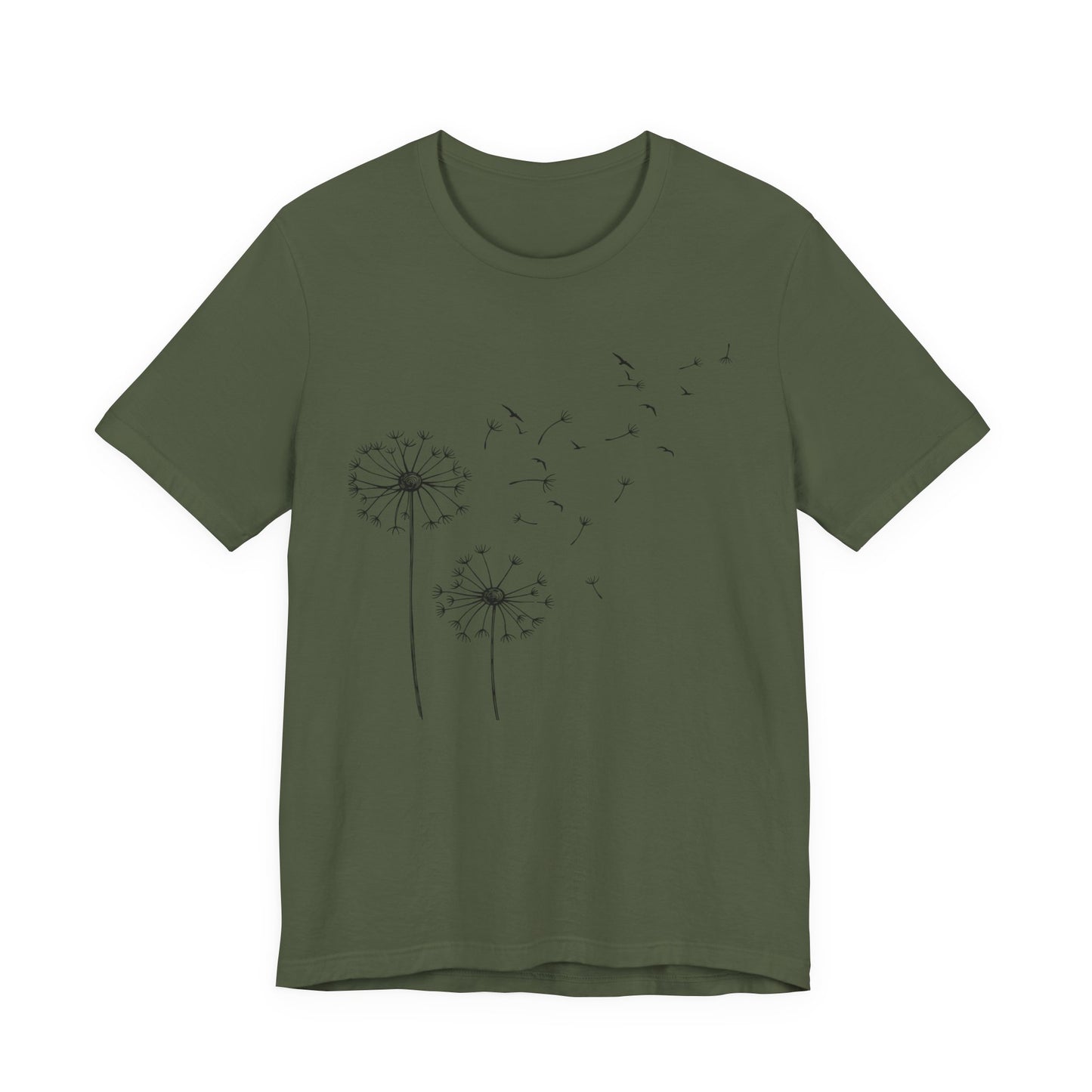 Minimalist dandelion t-shirt, nature-inspired t-shirt, unisex printed t-shirt