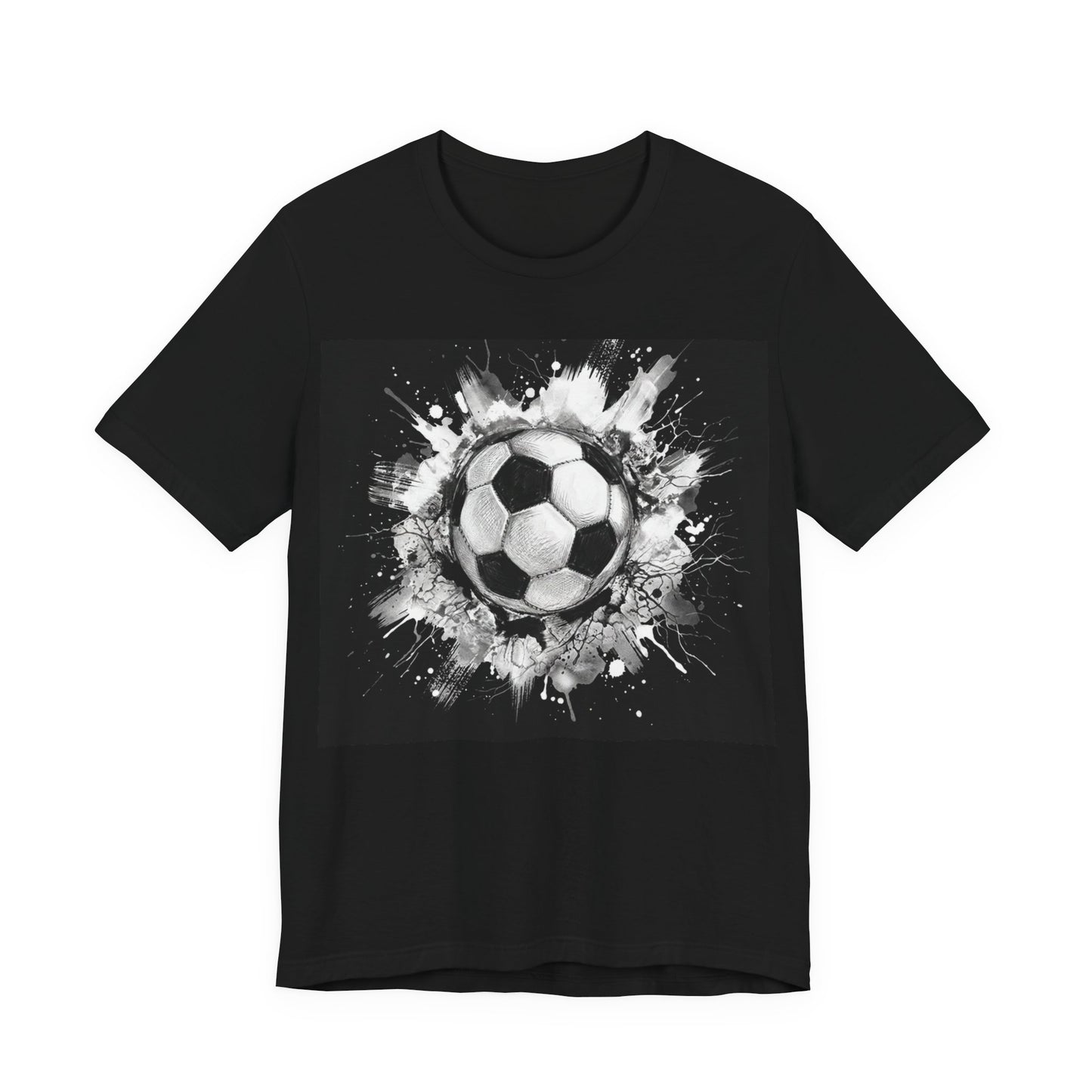 Soccer Ball Splash T-Shirt | Modern Sports Graphic Tee | Football Lover Gift | Unisex Athletic Shirt