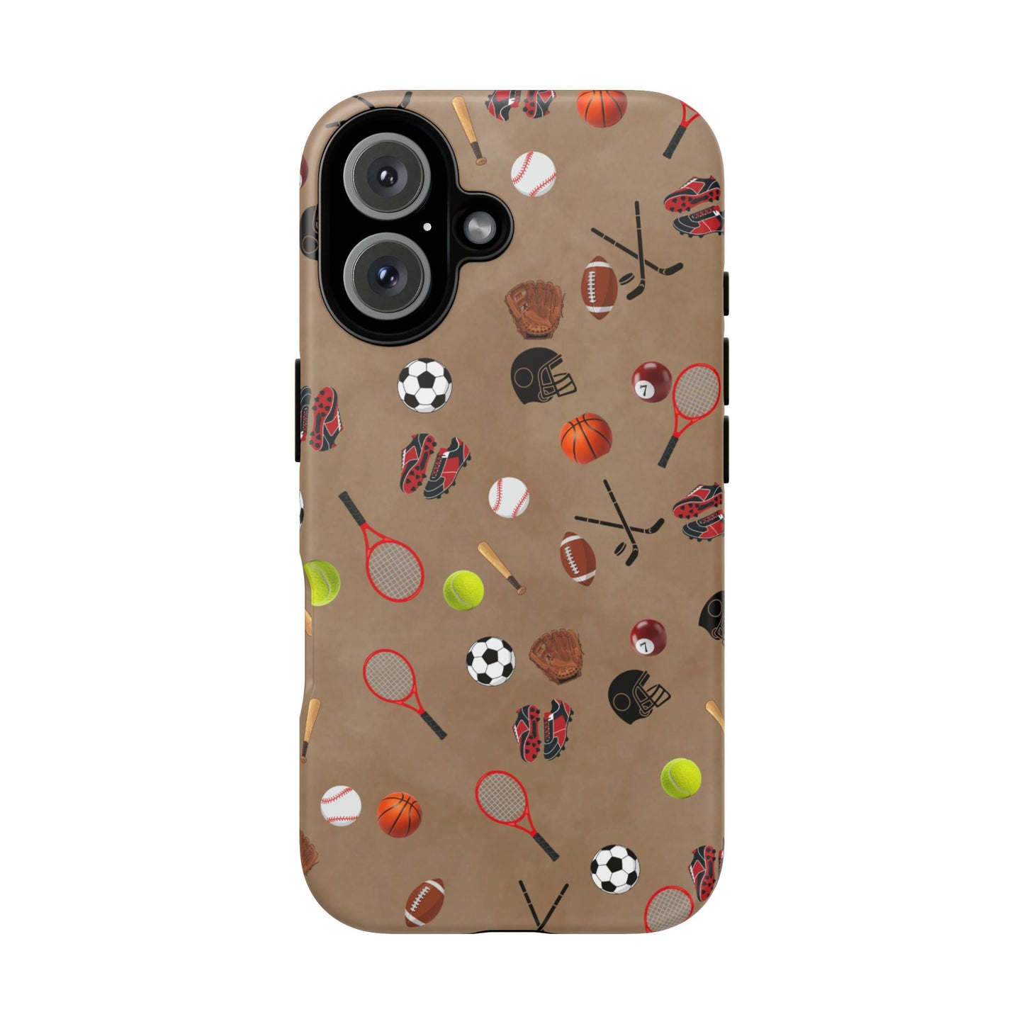 Sports Pattern Phone Case | Athletic iPhone & Samsung Tough Case | Soccer Baseball Basketball Tennis Football Design | Sports Lover Gift