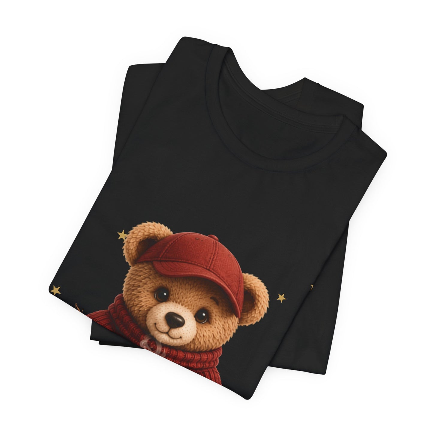 Personalized Teddy Bear Coffee Shirt with Custom Name, Cute Bear Gift, Teddy Bear in Cap T-Shirt