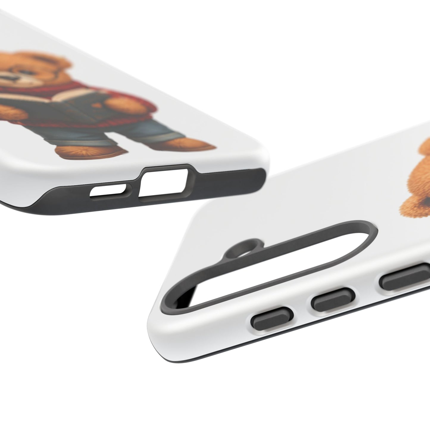 Personalized Teddy Bear Phone Case | Cute Book Lover iPhone & Samsung Case | Custom Name Floral