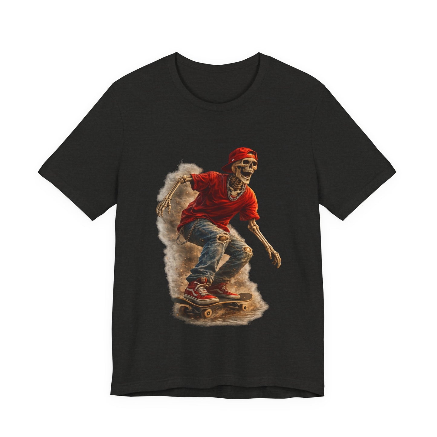 Skeleton Skateboard T-Shirt | Vintage Skater Graphic Tee | Streetwear Skeleton Shirt | Unisex Skateboarding
