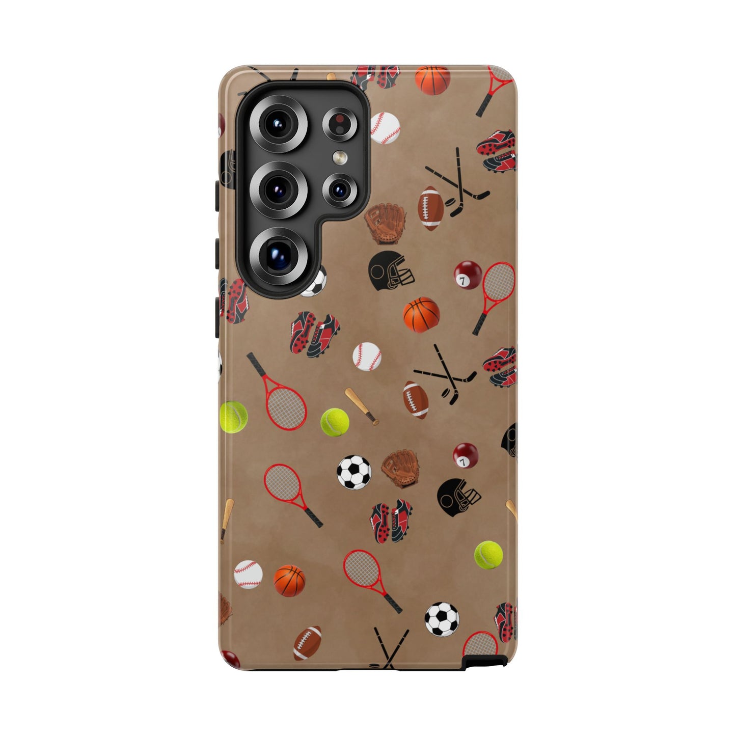 Sports Pattern Phone Case | Athletic iPhone & Samsung Tough Case | Soccer Baseball Basketball Tennis Football Design | Sports Lover Gift