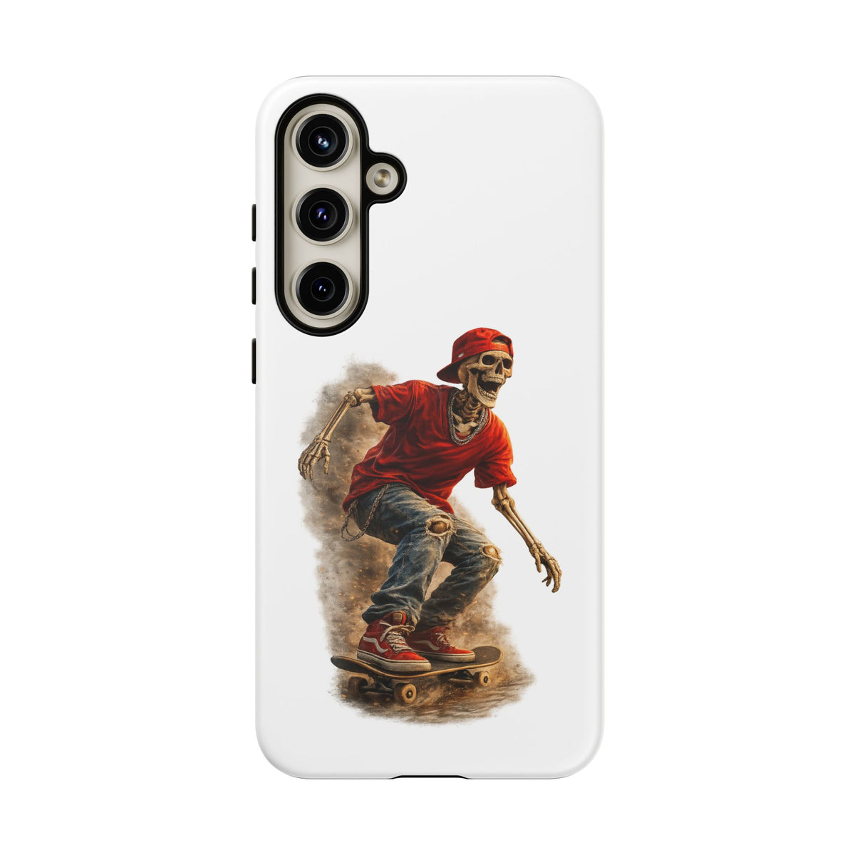Skeleton Skateboard Phone Case | Gothic Skater iPhone & Samsung Case | Vintage Streetwear Cover