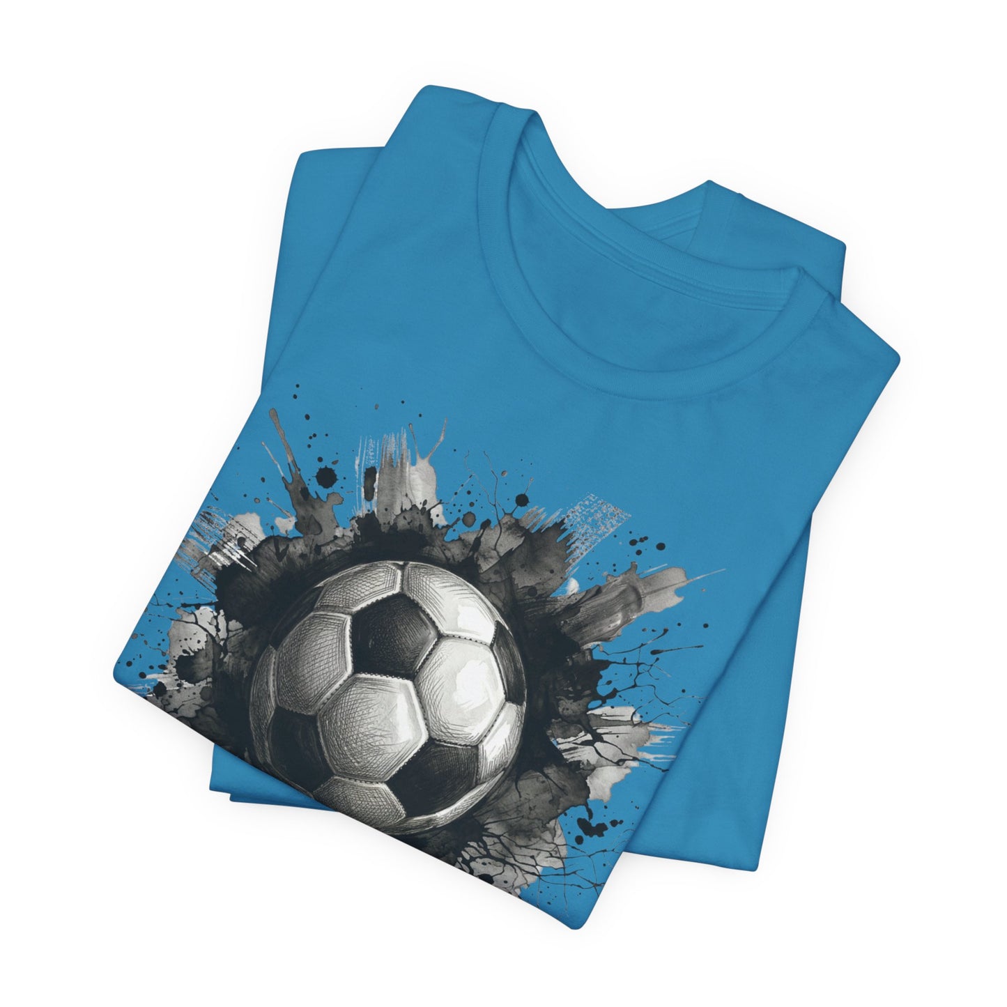 Soccer Ball Splash T-Shirt | Modern Sports Graphic Tee | Football Lover Gift | Unisex Athletic Shirt