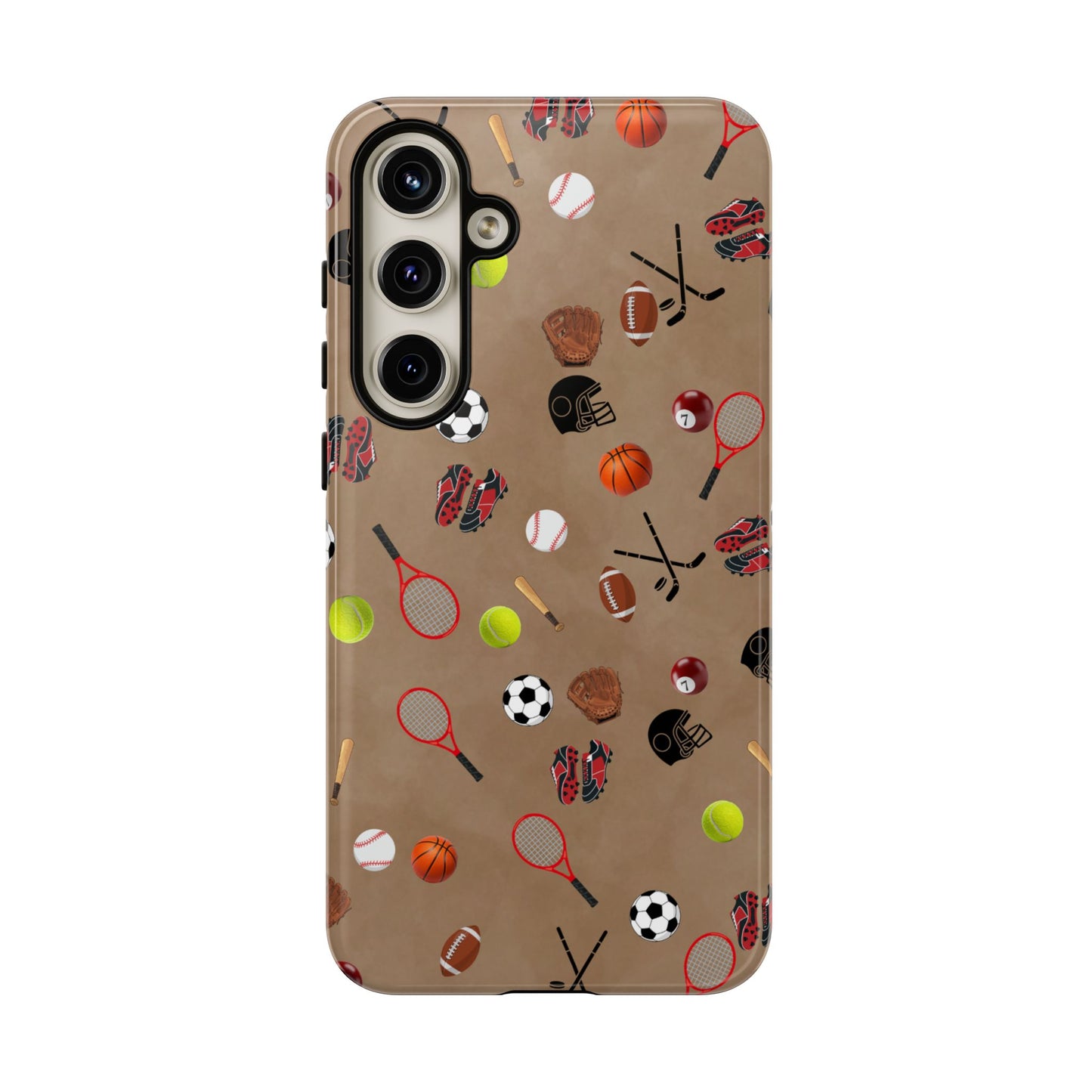 Sports Pattern Phone Case | Athletic iPhone & Samsung Tough Case | Soccer Baseball Basketball Tennis Football Design | Sports Lover Gift