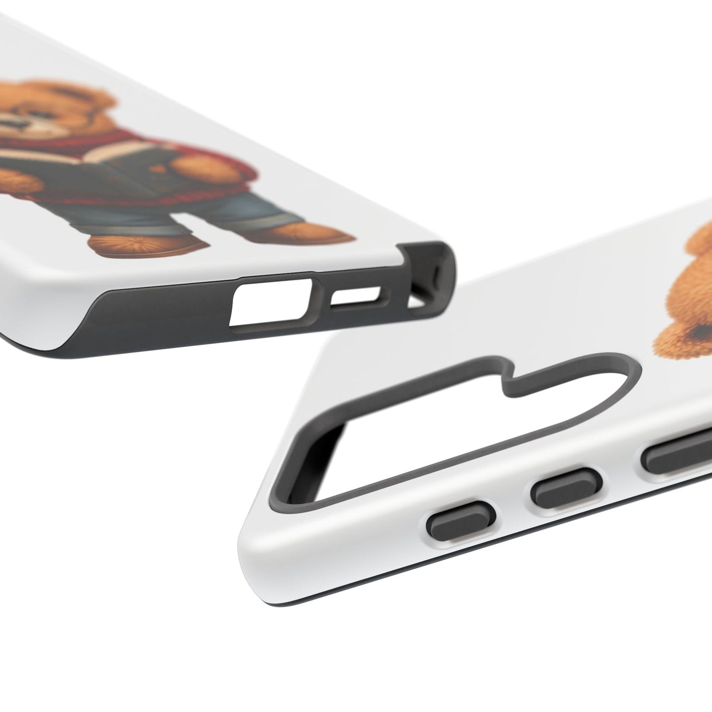 Personalized Teddy Bear Phone Case | Cute Book Lover iPhone & Samsung Case | Custom Name Floral