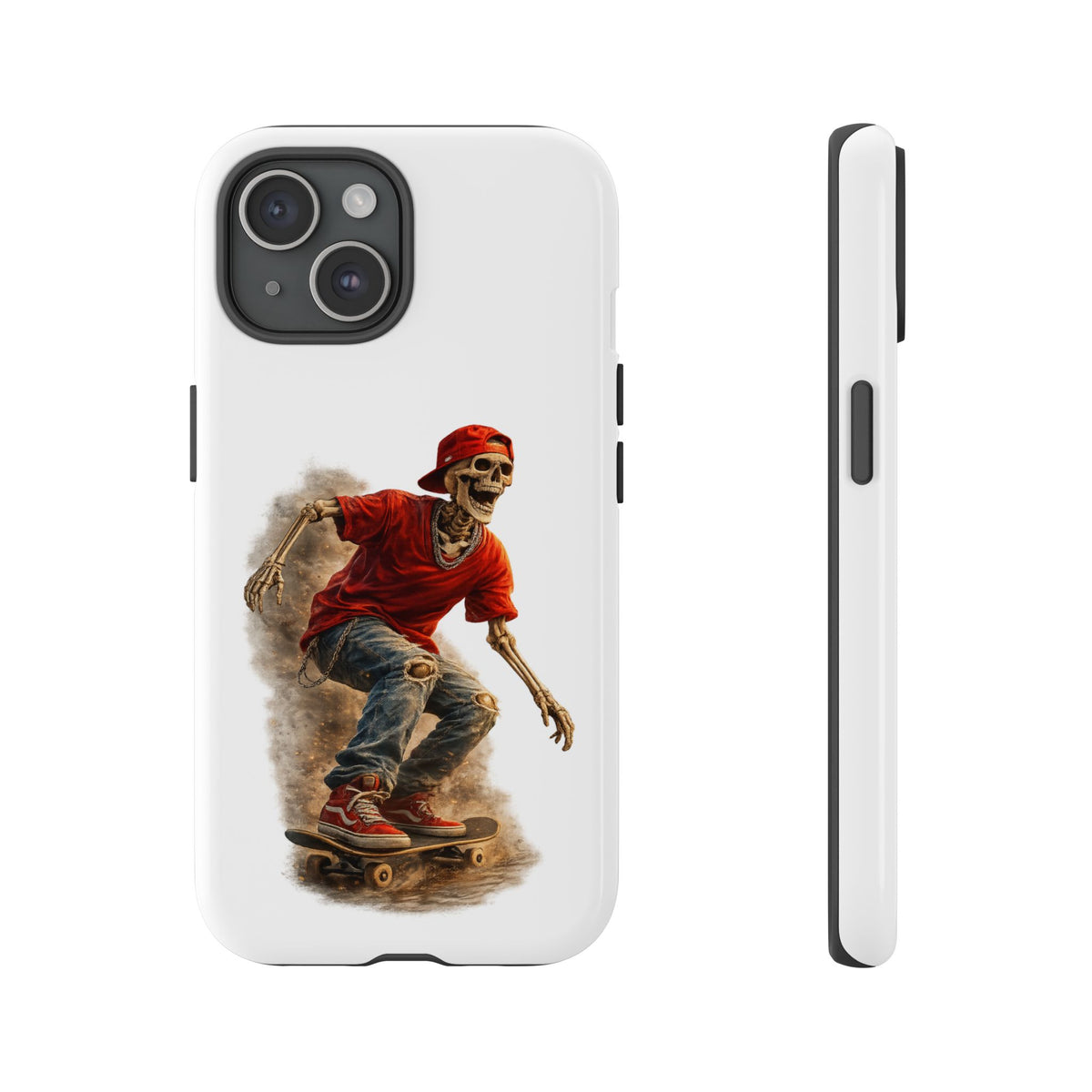 Skeleton Skateboard Phone Case | Gothic Skater iPhone & Samsung Case | Vintage Streetwear Cover