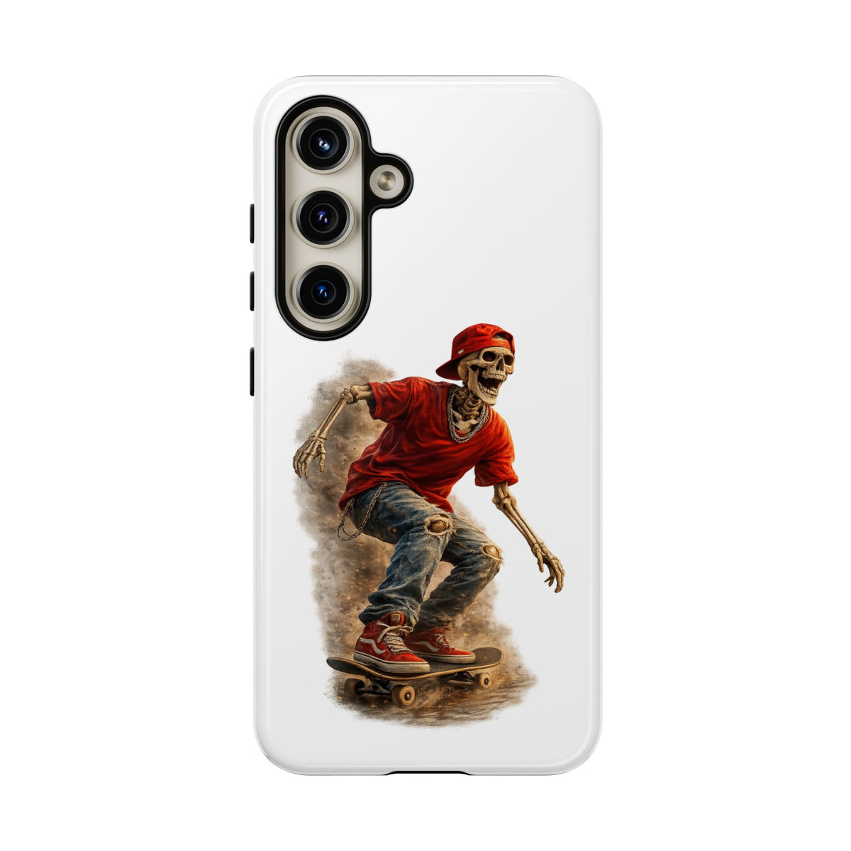 Skeleton Skateboard Phone Case | Gothic Skater iPhone & Samsung Case | Vintage Streetwear Cover