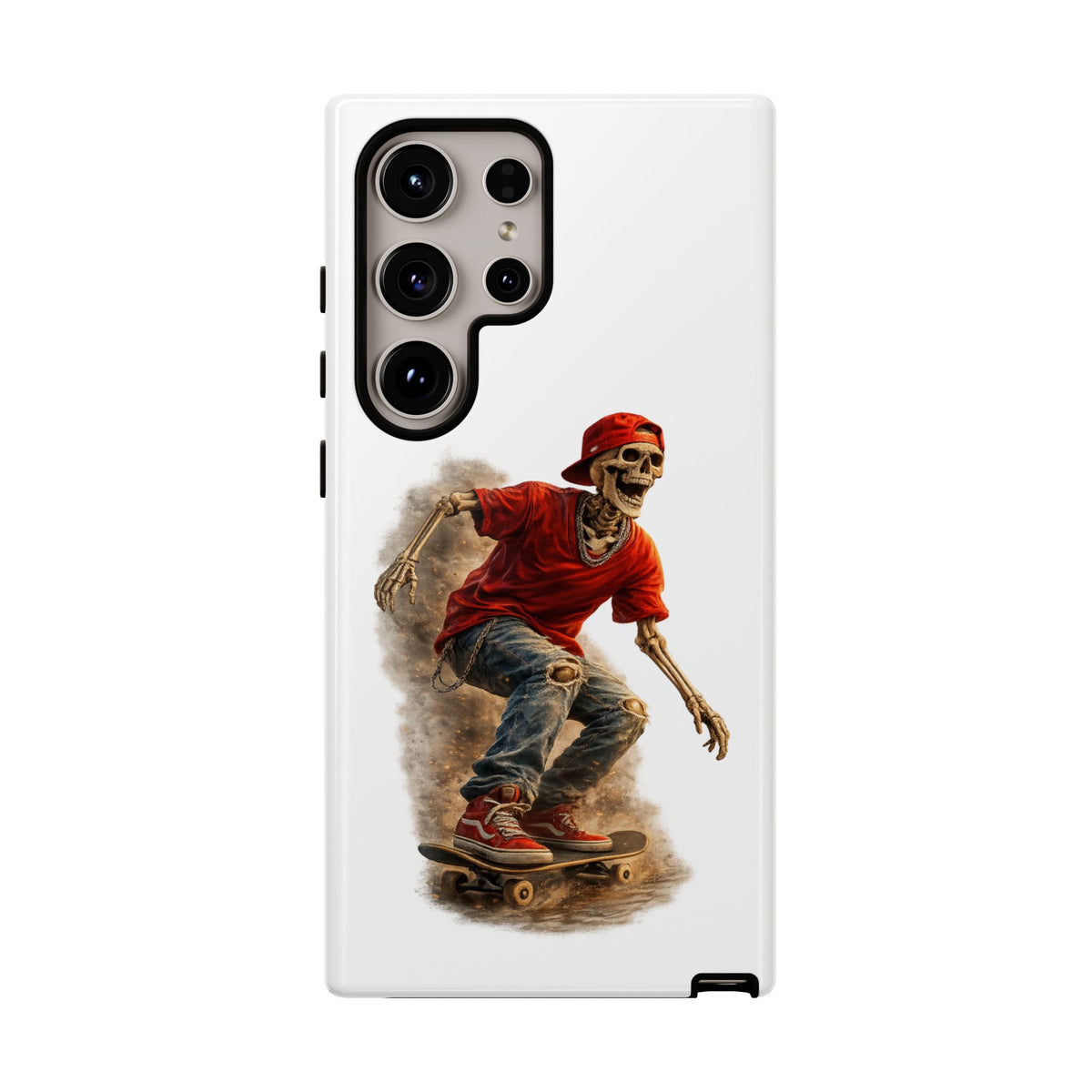 Skeleton Skateboard Phone Case | Gothic Skater iPhone & Samsung Case | Vintage Streetwear Cover
