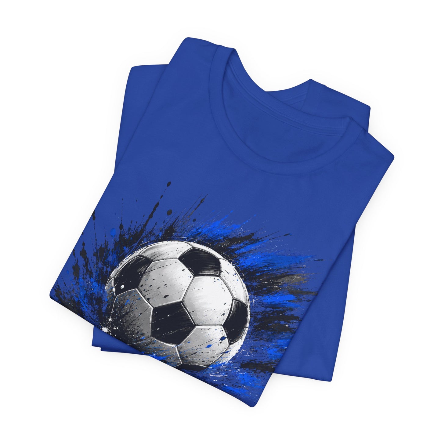 Blue Soccer Ball Splash T-Shirt | Soccer Graphic Tee | Football Fan Shirt | Sports Lover Gift | Unisex Soccer Tee