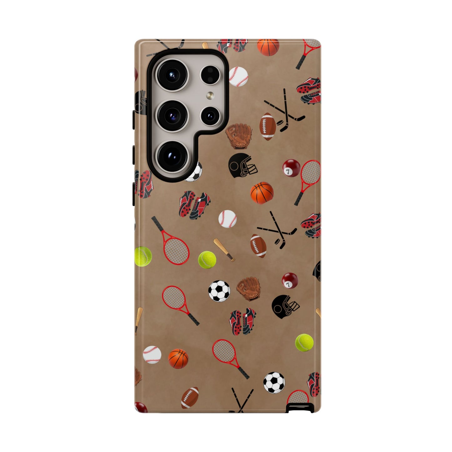 Sports Pattern Phone Case | Athletic iPhone & Samsung Tough Case | Soccer Baseball Basketball Tennis Football Design | Sports Lover Gift